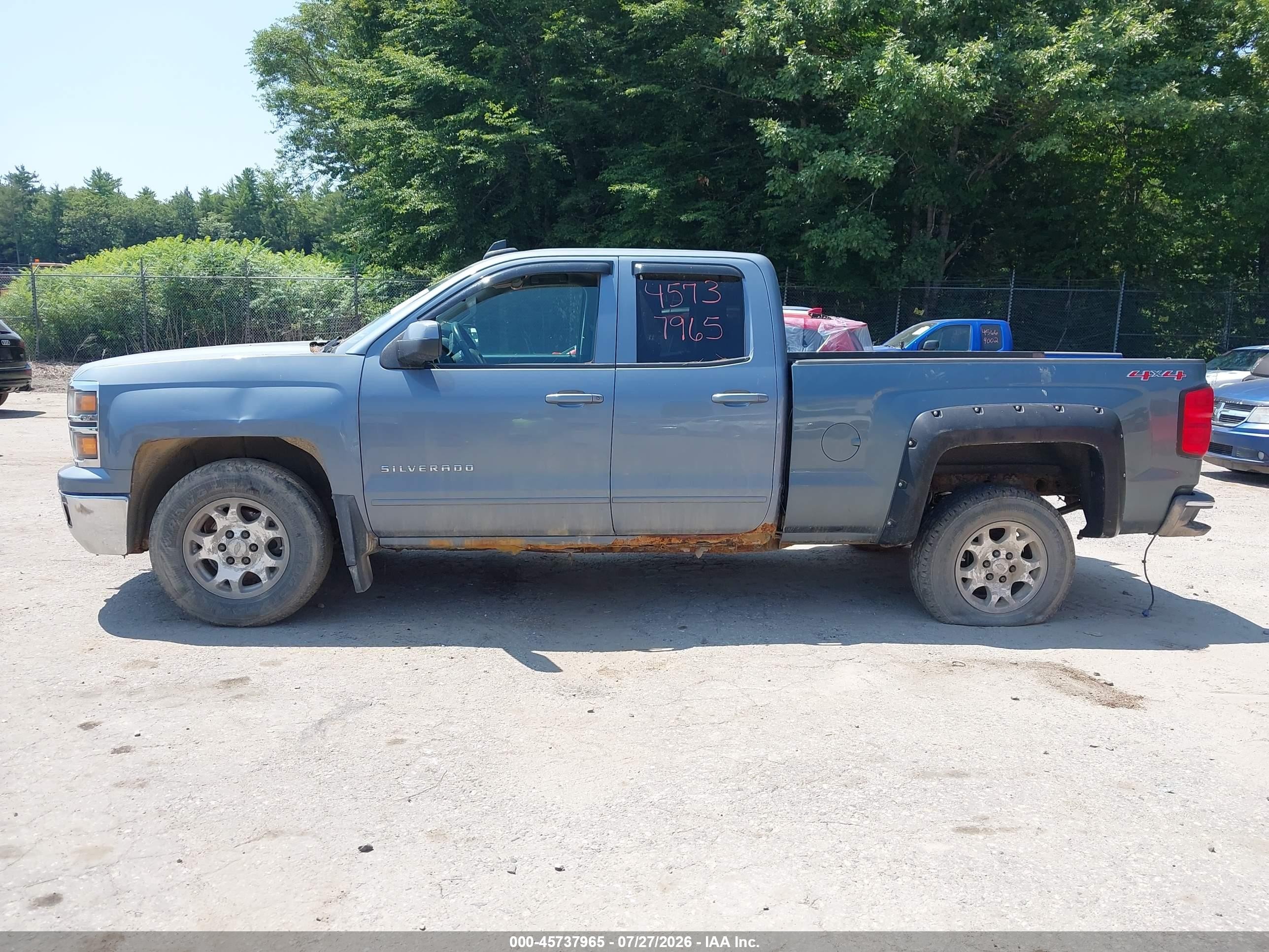 2015 Chevrolet Silverado 1500 Lt Blue vin: 1GCVKREC7FZ279863