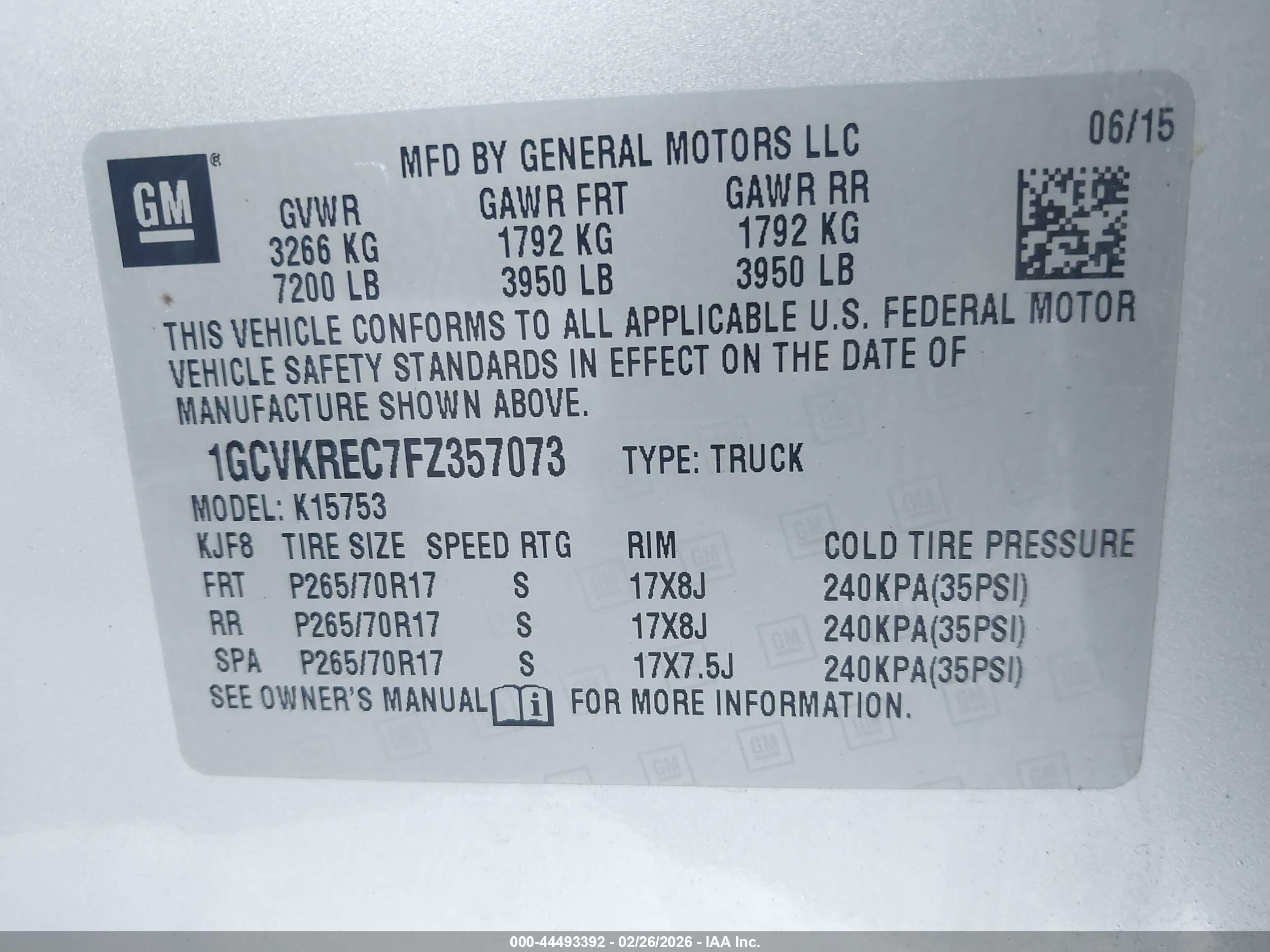 2015 Chevrolet Silverado 1500 1lt Silver vin: 1GCVKREC7FZ357073