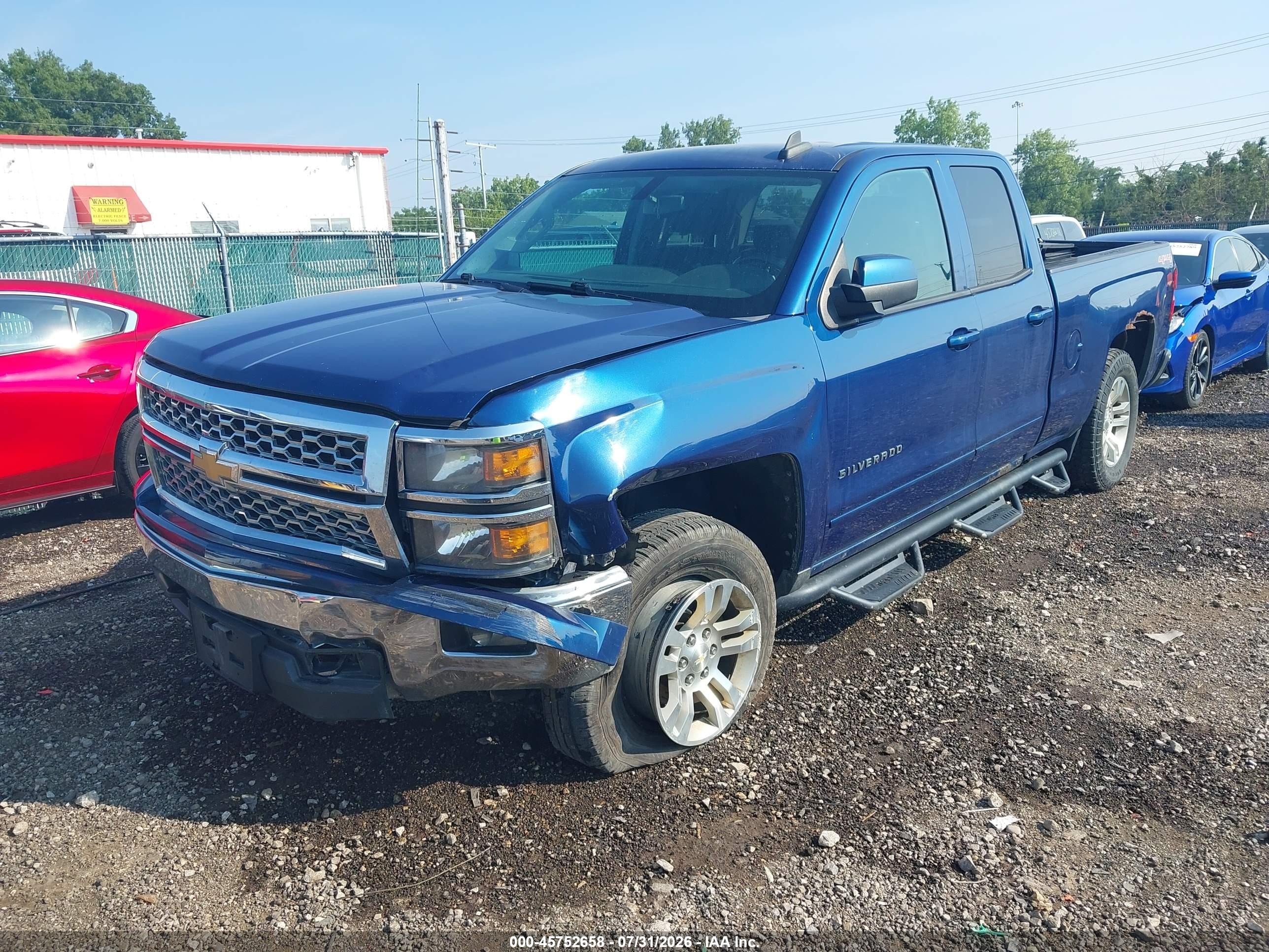 2015 Chevrolet Silverado 1500 Lt Blue vin: 1GCVKREC7FZ418244