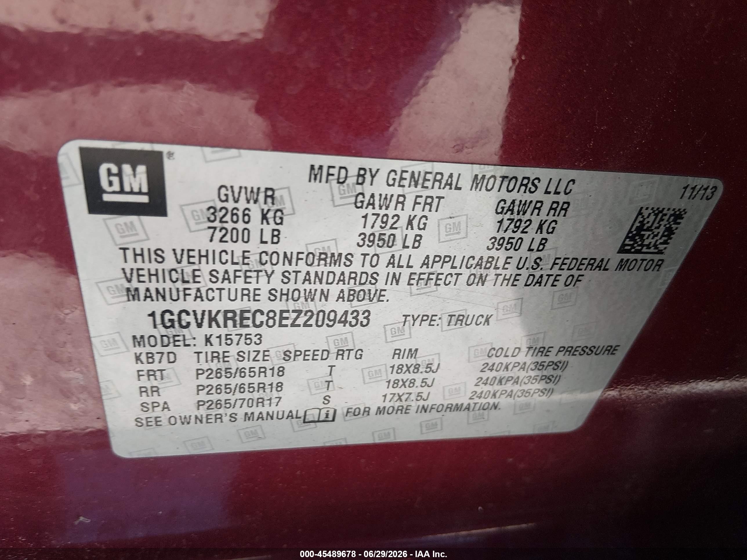 2014 Chevrolet Silverado 1500 Lt Maroon vin: 1GCVKREC8EZ209433