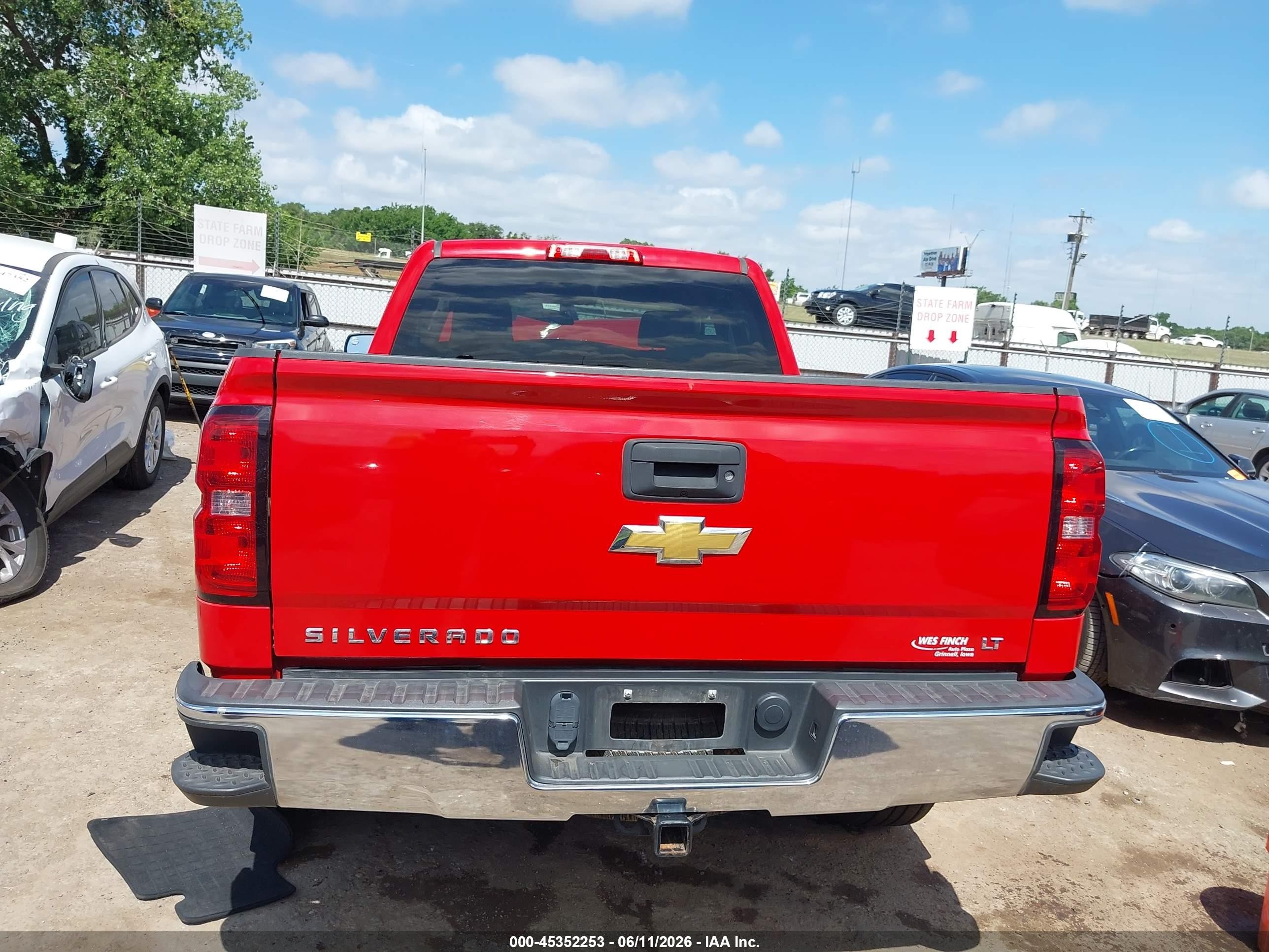 2014 Chevrolet Silverado 1500 Lt Red vin: 1GCVKREC8EZ266327