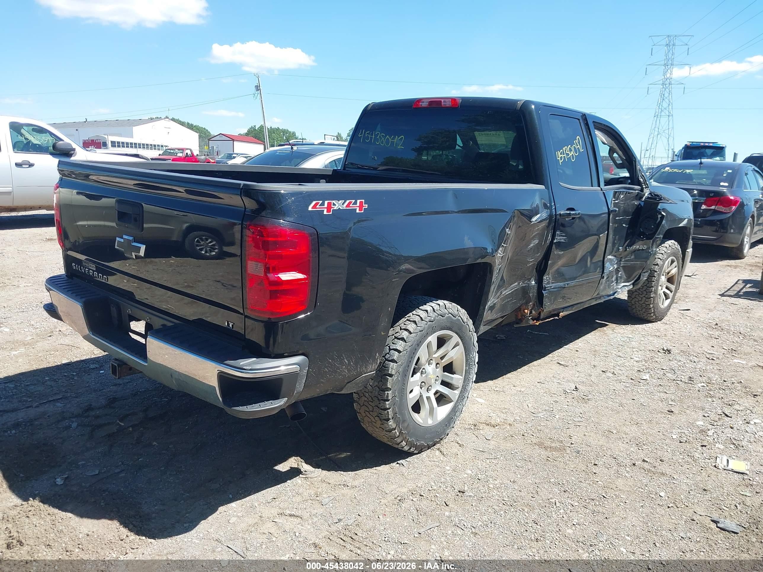 2015 Chevrolet Silverado 1500 Lt Black vin: 1GCVKREC8FZ406202