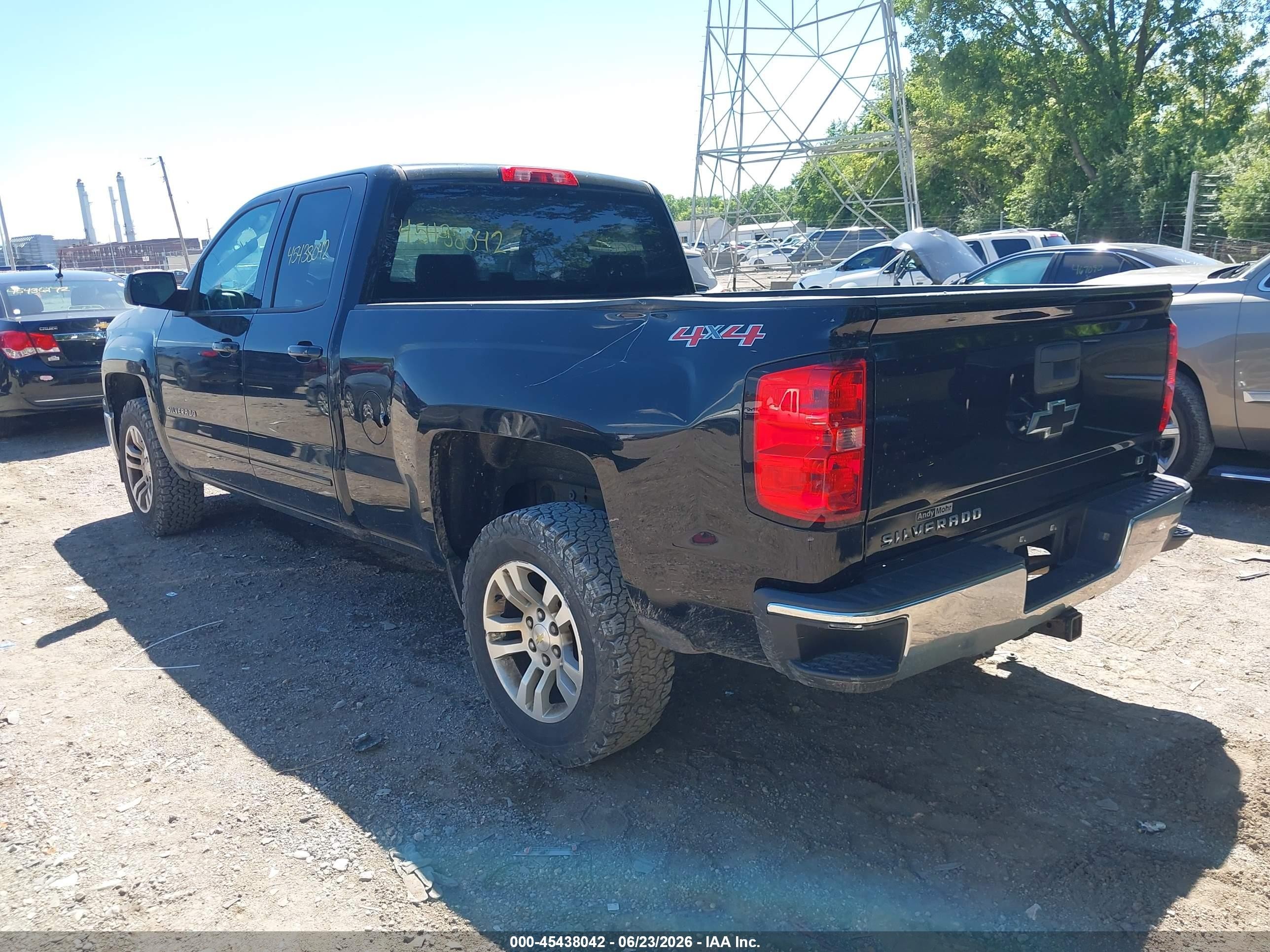 2015 Chevrolet Silverado 1500 Lt Black vin: 1GCVKREC8FZ406202