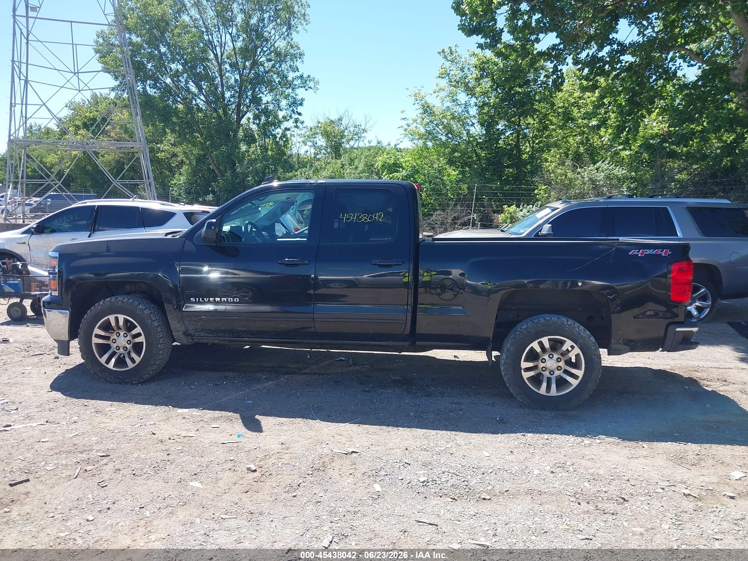 2015 Chevrolet Silverado 1500 Lt Black vin: 1GCVKREC8FZ406202