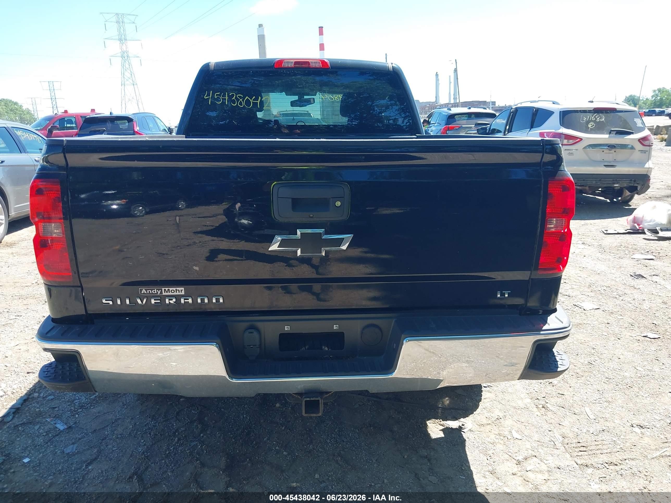 2015 Chevrolet Silverado 1500 Lt Black vin: 1GCVKREC8FZ406202