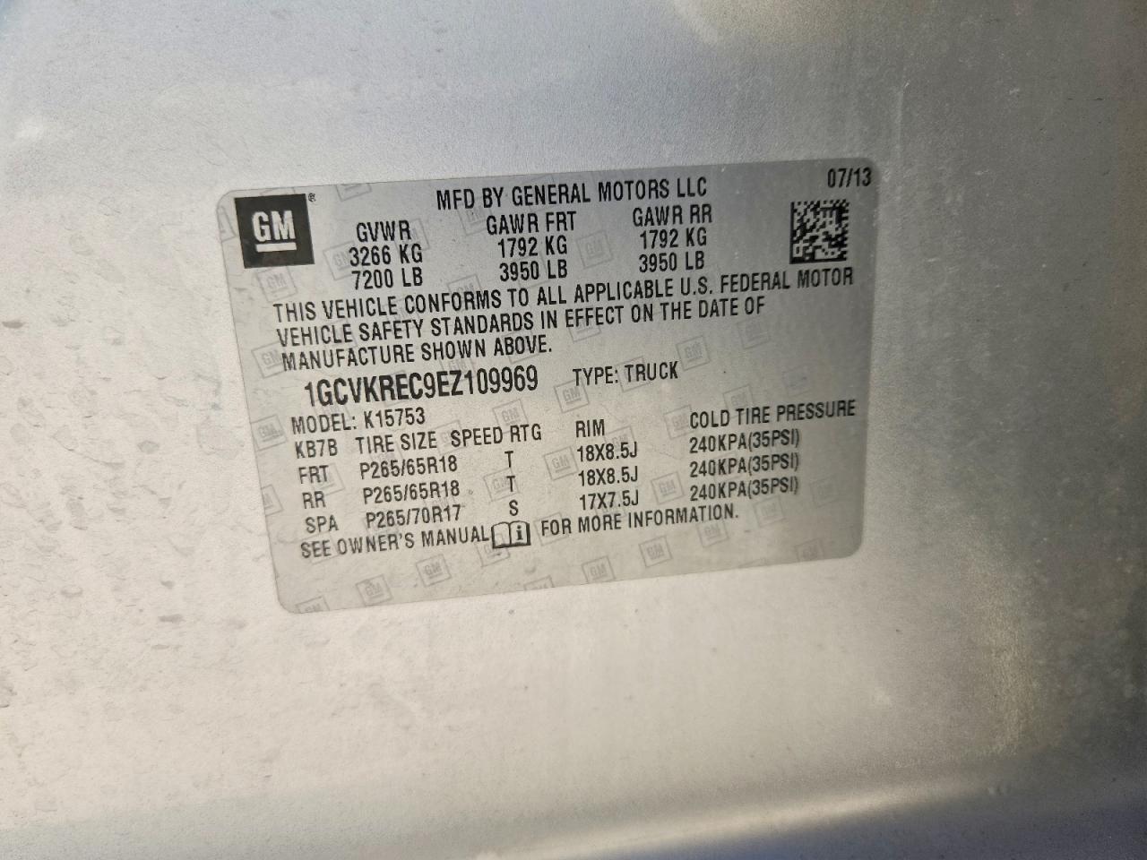 2014 Chevrolet Silverado K1500 Lt Silver vin: 1GCVKREC9EZ109969