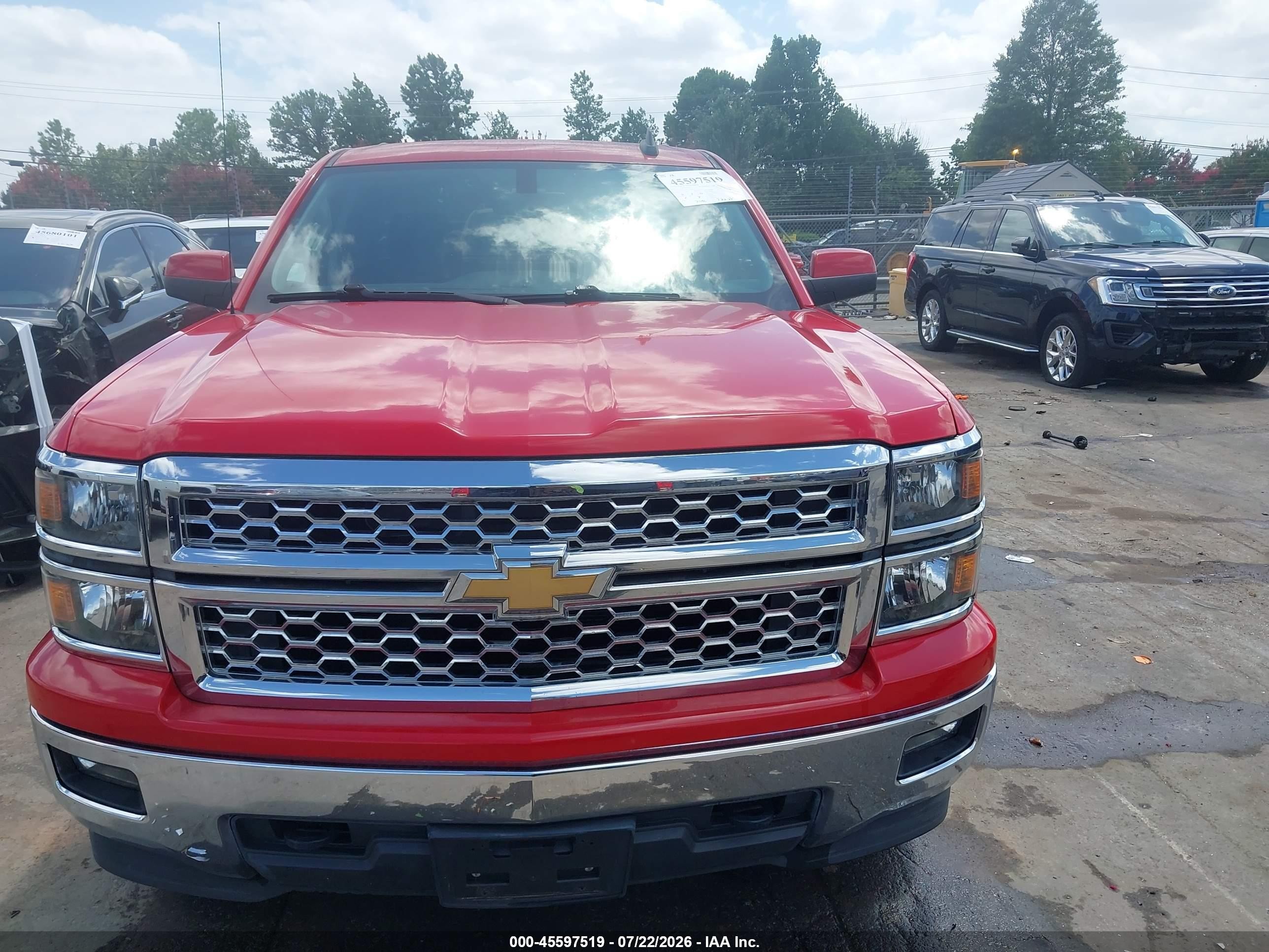 2015 Chevrolet Silverado 1500 Lt Red vin: 1GCVKREC9FZ242653