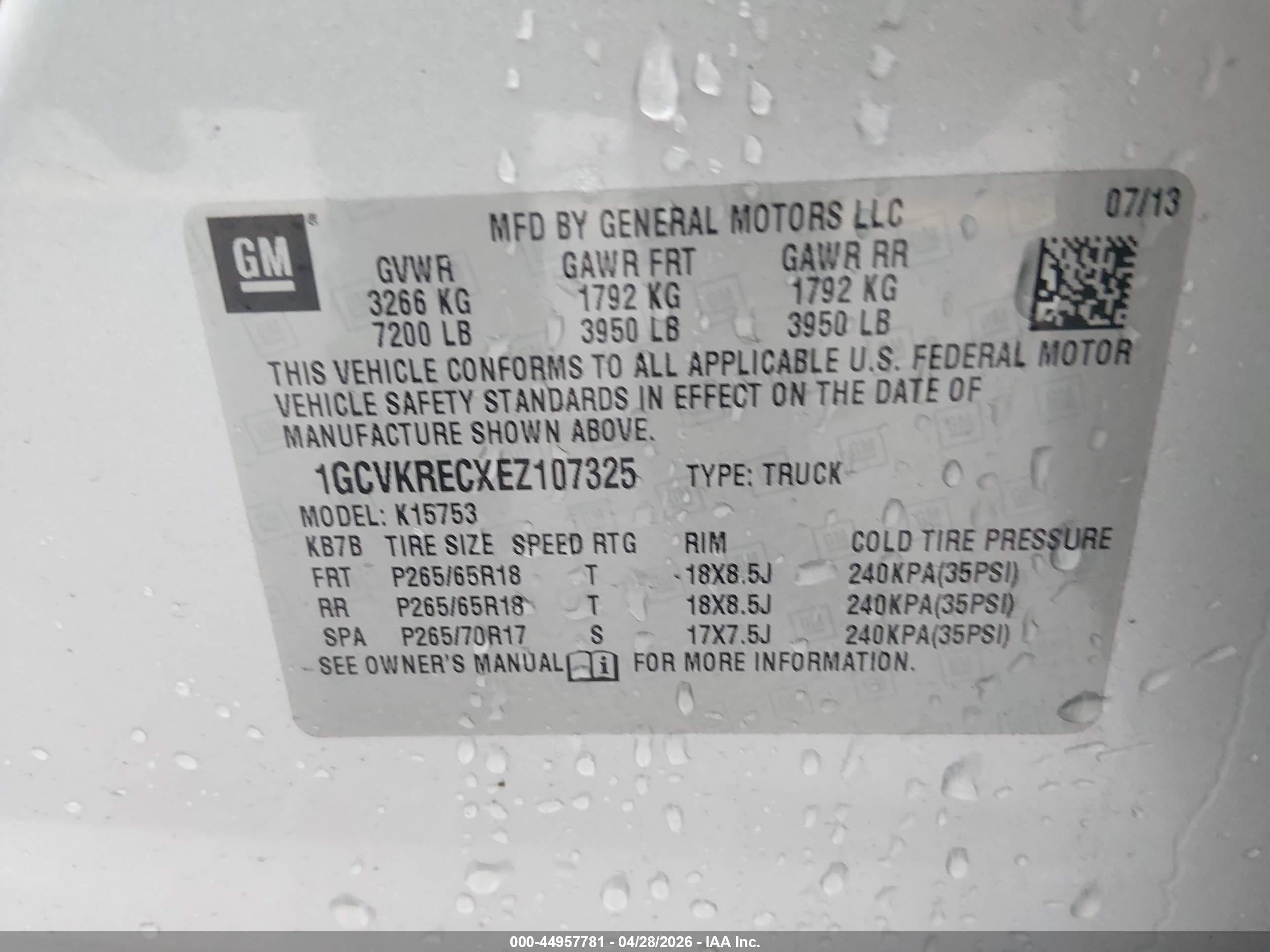 2014 Chevrolet Silverado 1500 2lt Silver vin: 1GCVKRECXEZ107325