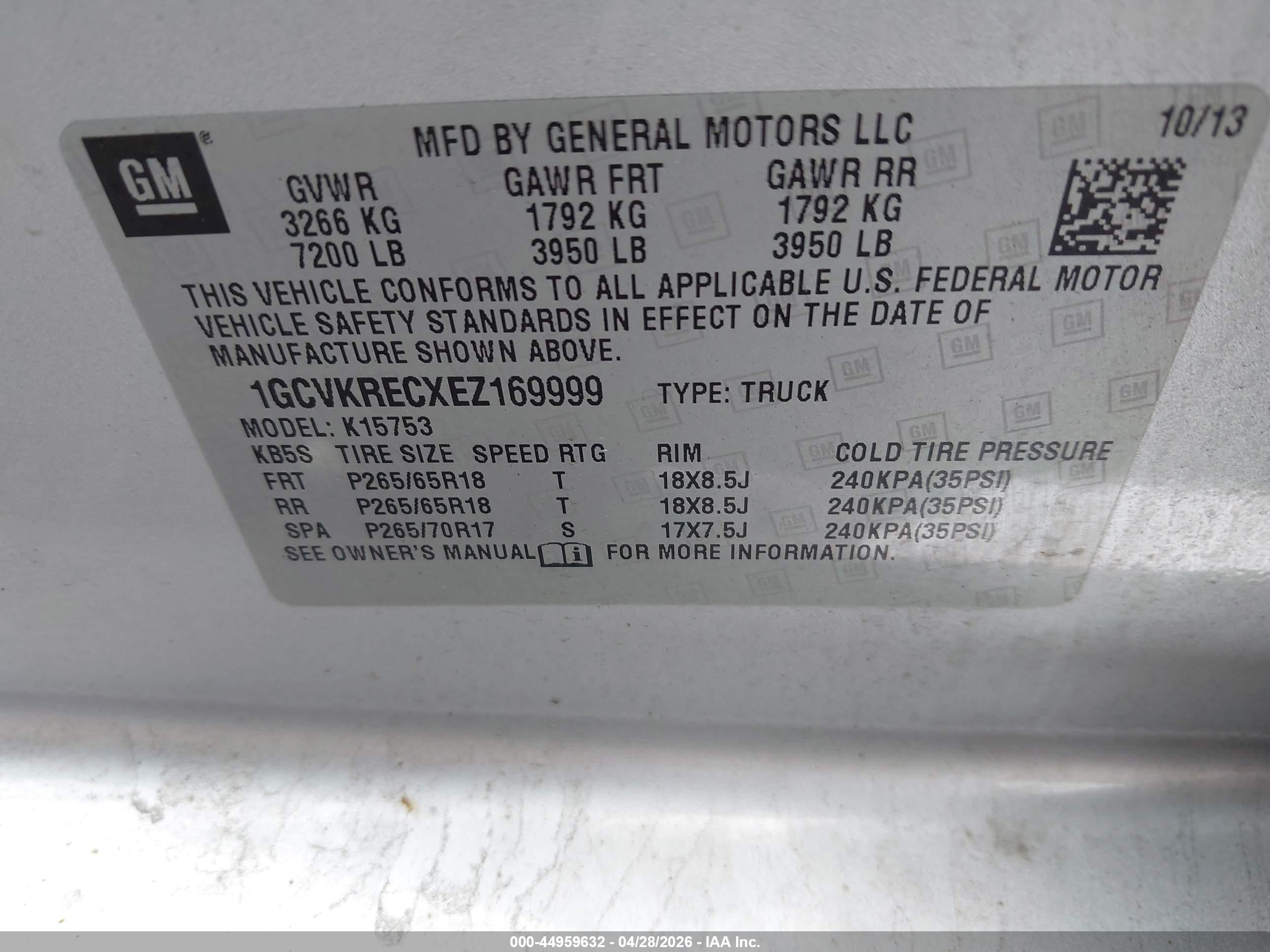 2014 Chevrolet Silverado 1500 1lt Silver vin: 1GCVKRECXEZ169999
