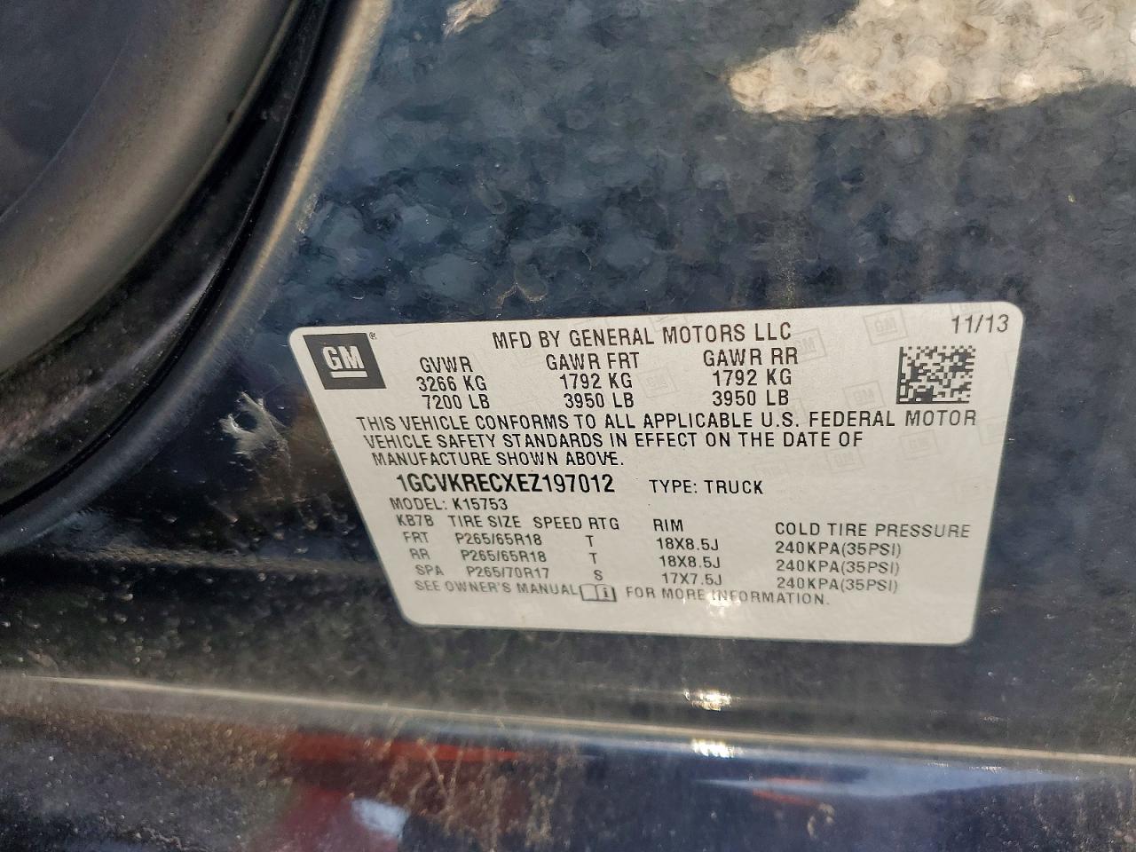 2014 Chevrolet Silverado K1500 Lt Black vin: 1GCVKRECXEZ197012