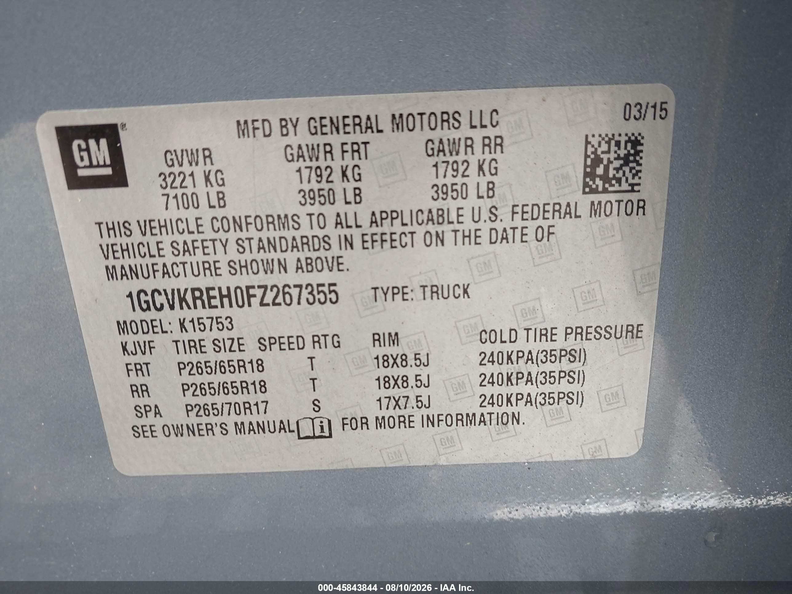 2015 Chevrolet Silverado 1500 Lt Teal vin: 1GCVKREH0FZ267355