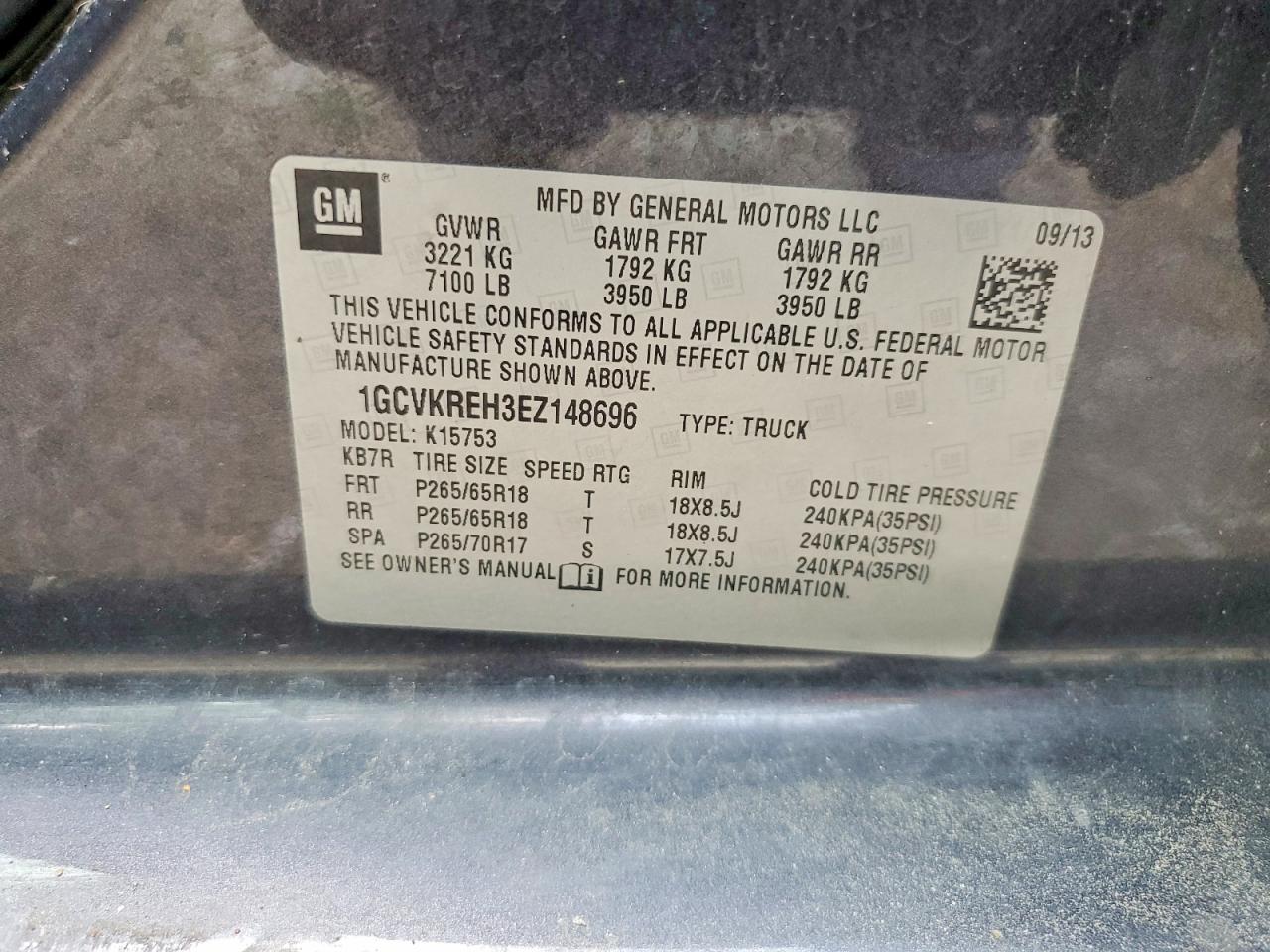2014 Chevrolet Silverado K1500 Lt Gray vin: 1GCVKREH3EZ148696