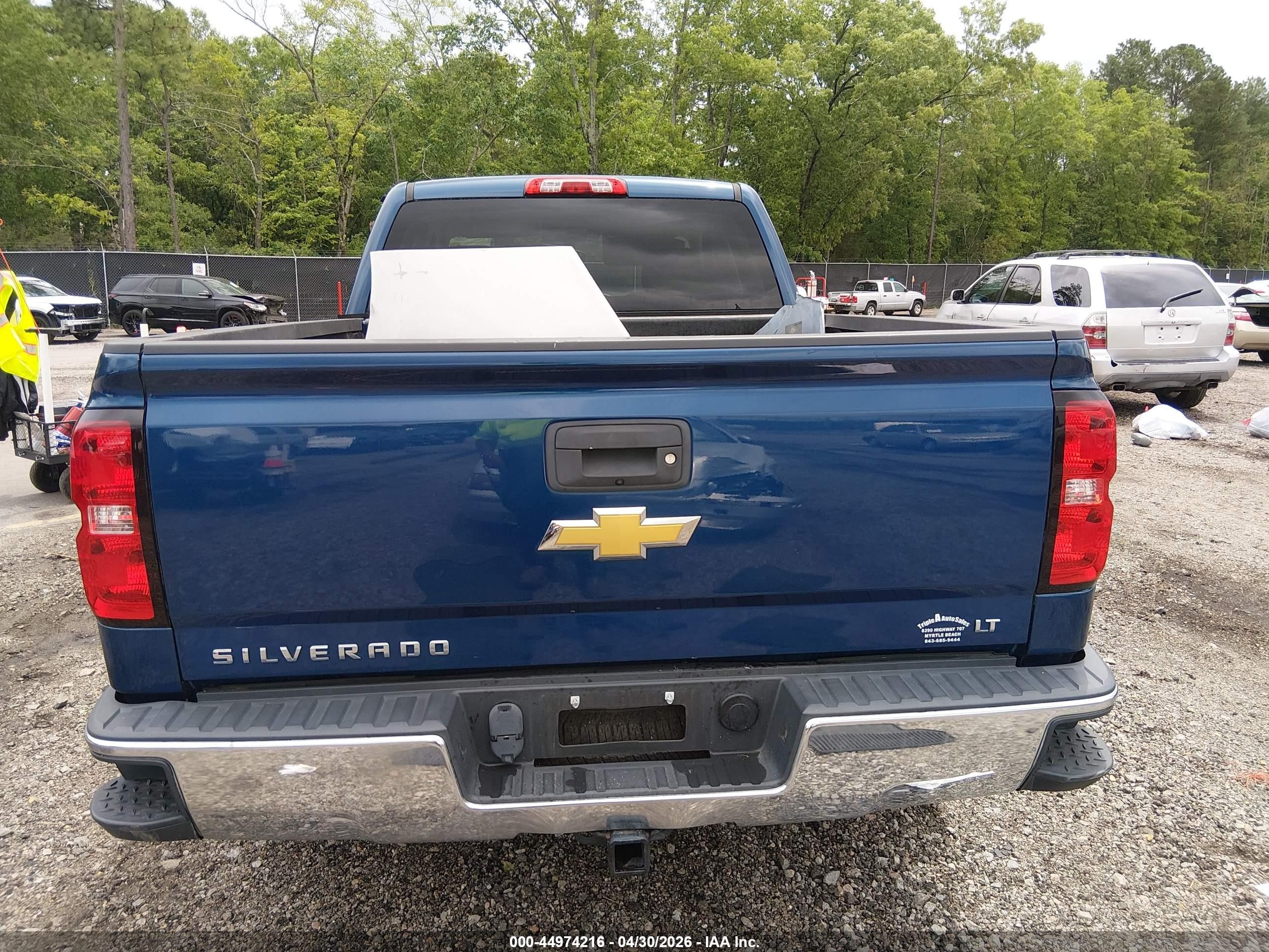 2015 Chevrolet Silverado 1500 1lt Blue vin: 1GCVKREH5FZ423647