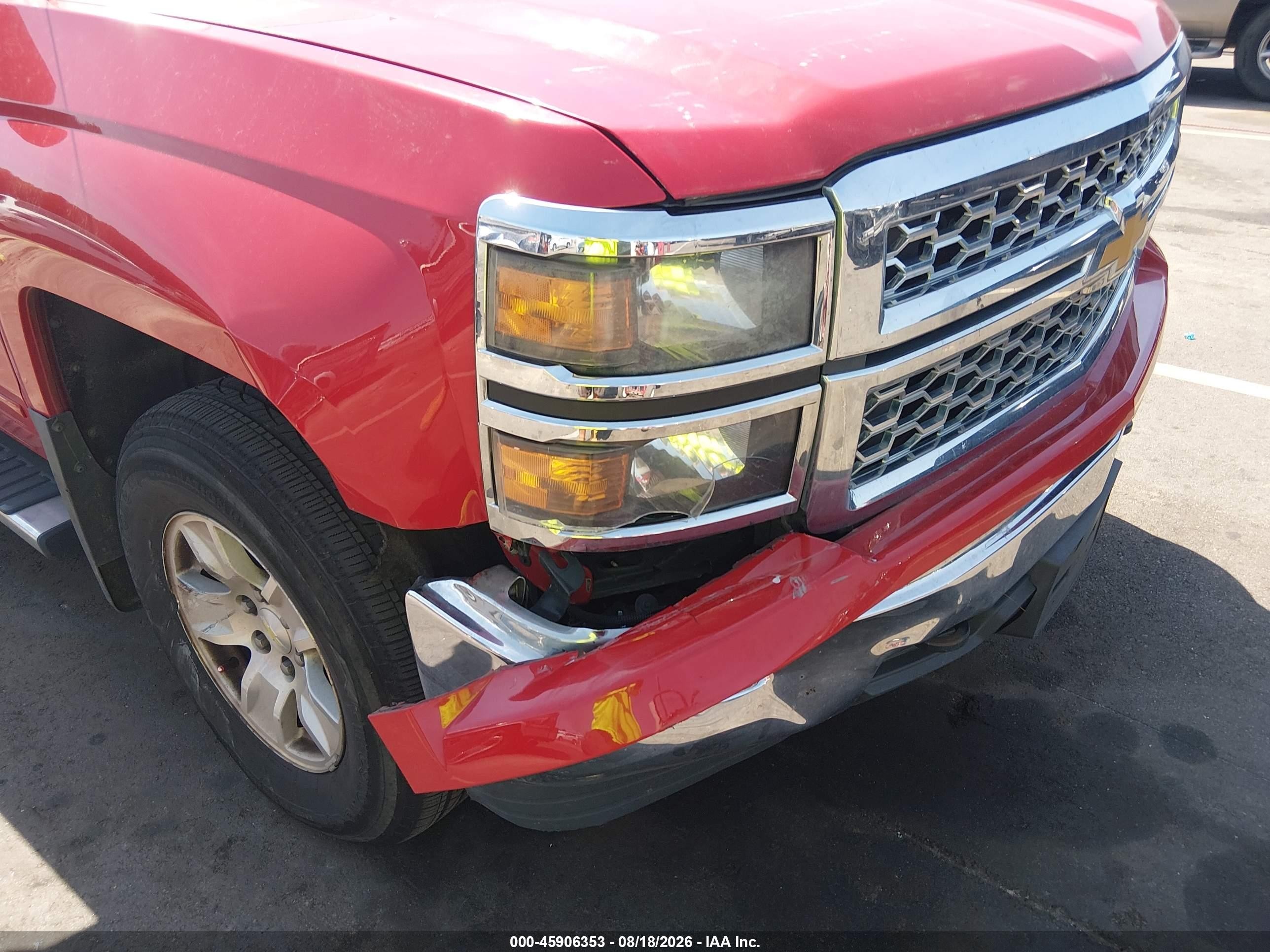 2015 Chevrolet Silverado 1500 Lt Red vin: 1GCVKREHXFZ255097