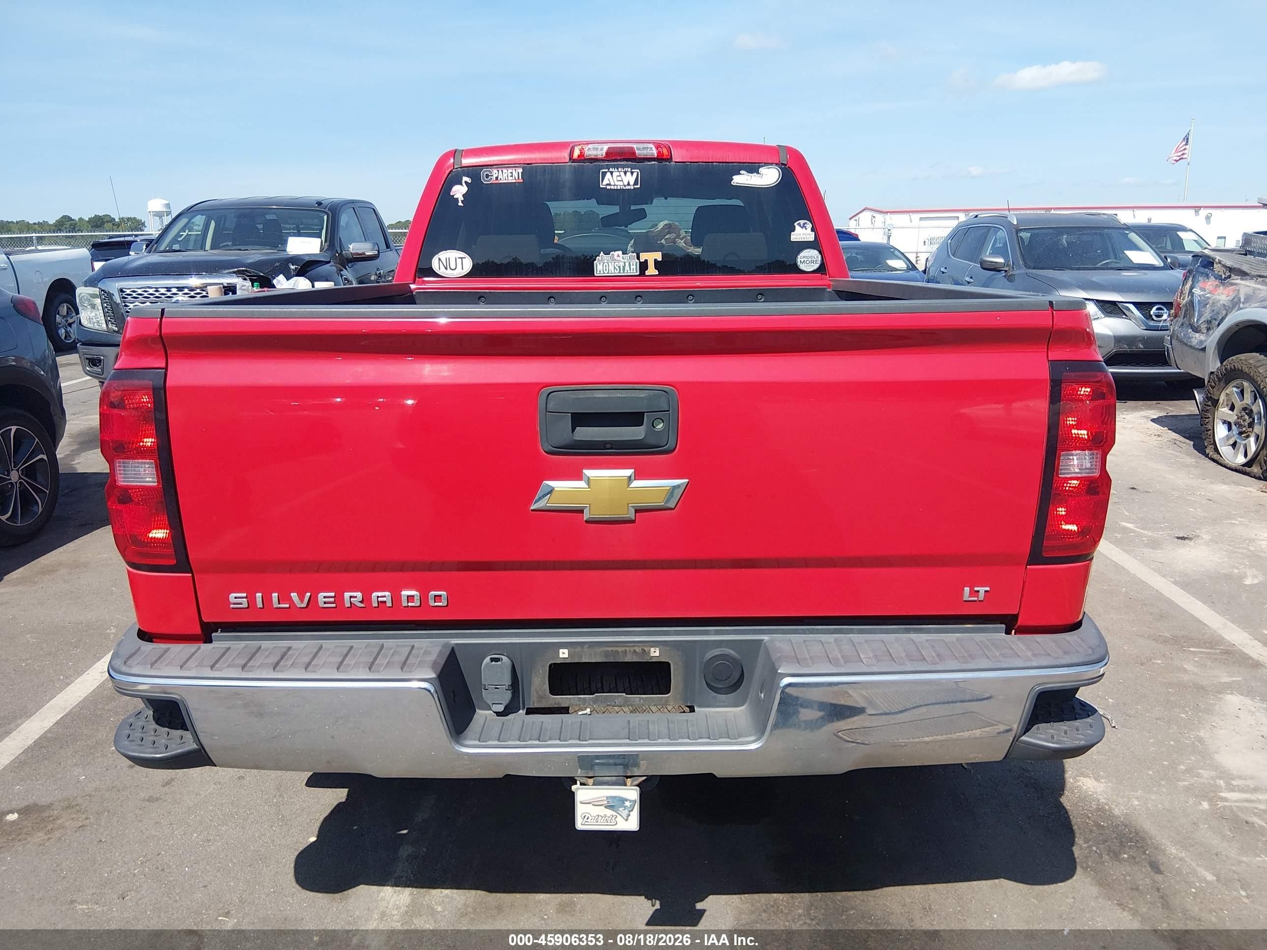 2015 Chevrolet Silverado 1500 Lt Red vin: 1GCVKREHXFZ255097