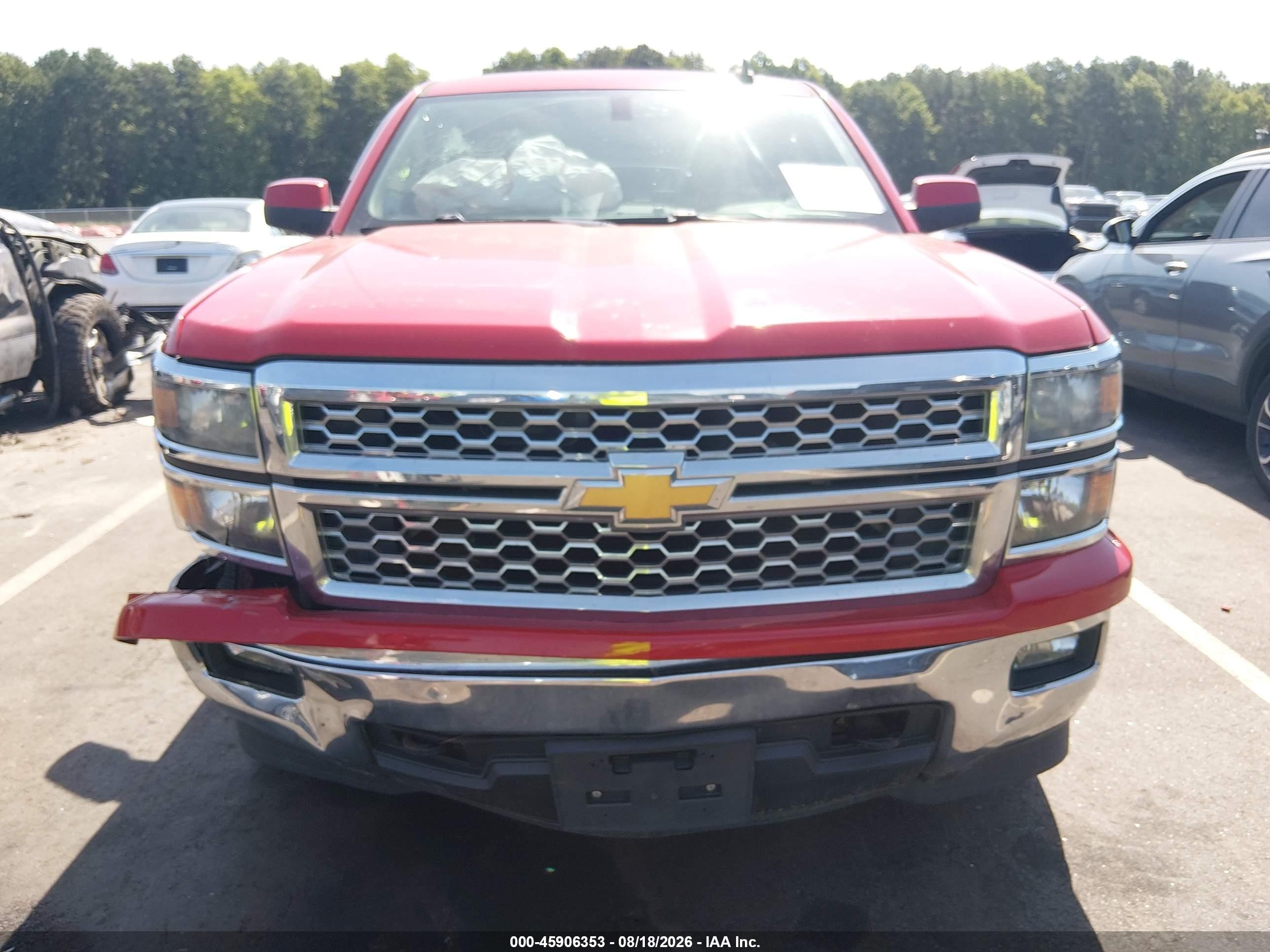2015 Chevrolet Silverado 1500 Lt Red vin: 1GCVKREHXFZ255097