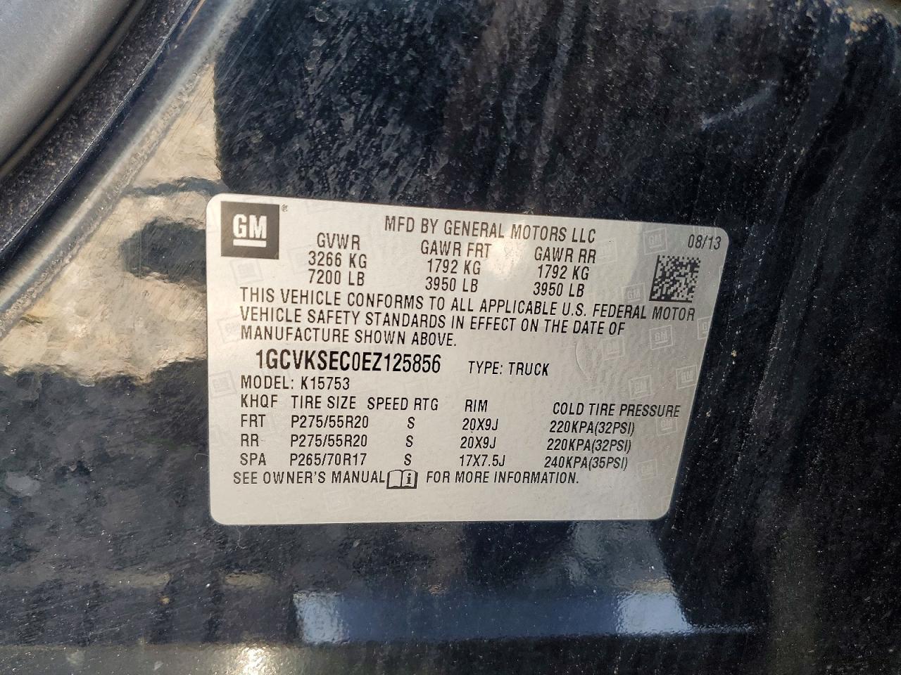 2014 Chevrolet Silverado K1500 Ltz Black vin: 1GCVKSEC0EZ125856