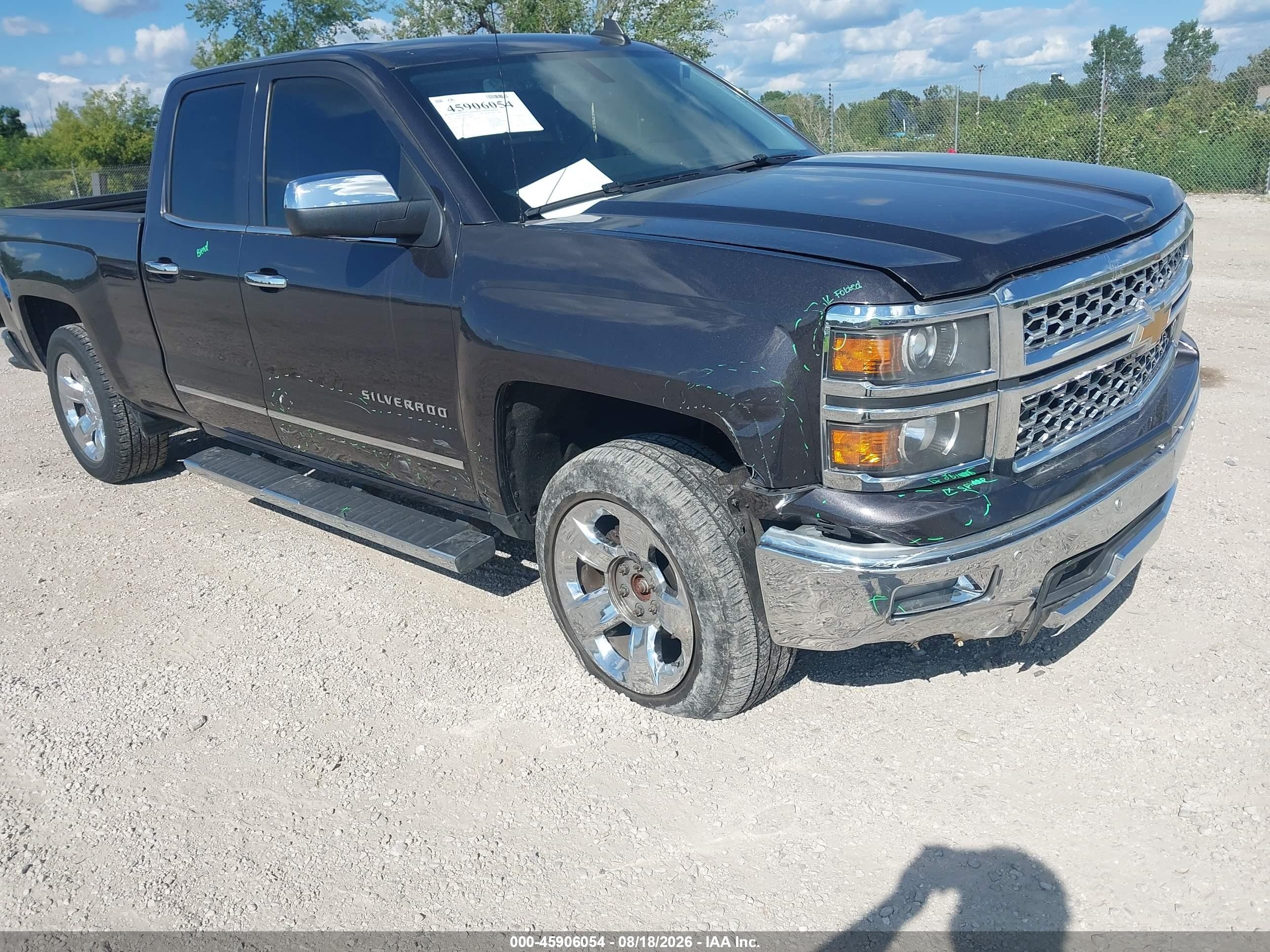 2015 Chevrolet Silverado 1500 Ltz Black vin: 1GCVKSEC2FZ371860