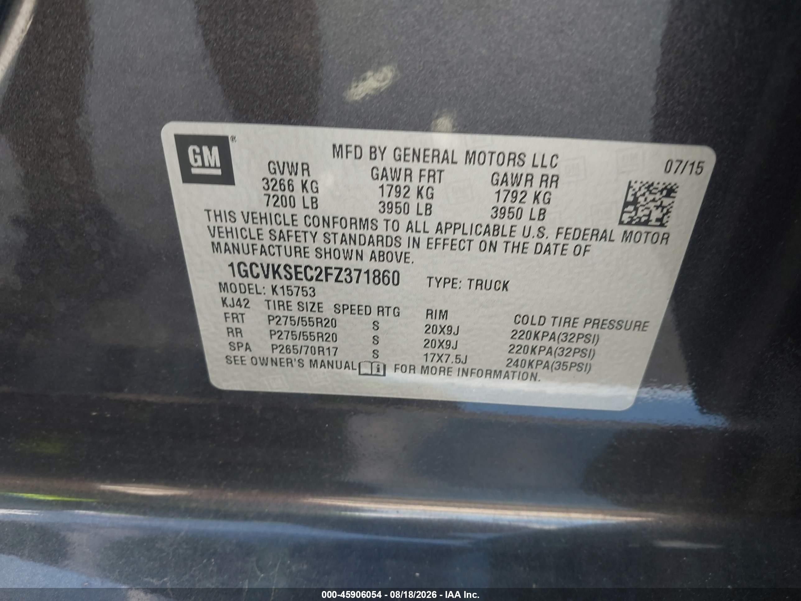 2015 Chevrolet Silverado 1500 Ltz Black vin: 1GCVKSEC2FZ371860