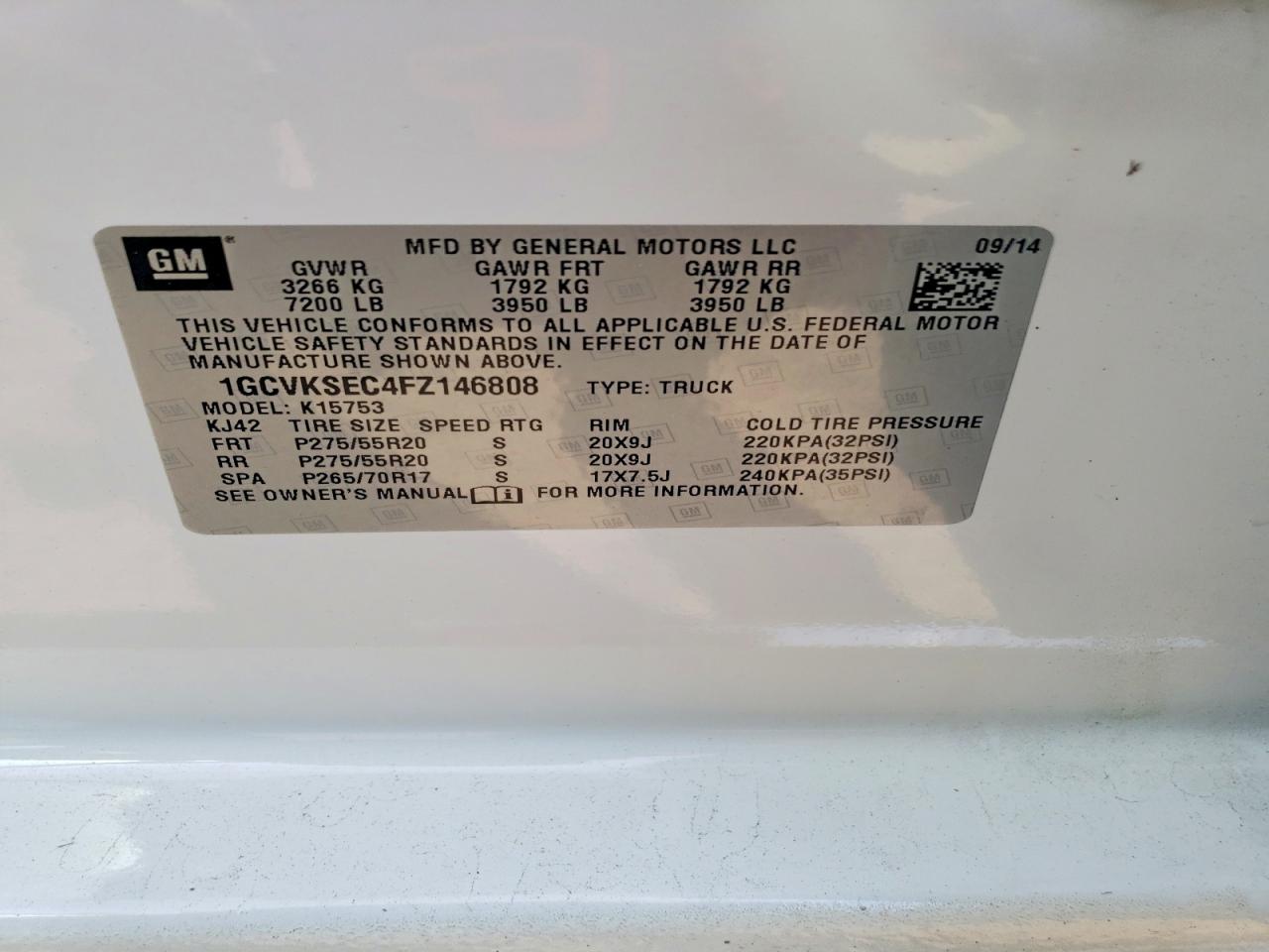 2015 Chevrolet Silverado K1500 Ltz White vin: 1GCVKSEC4FZ146808