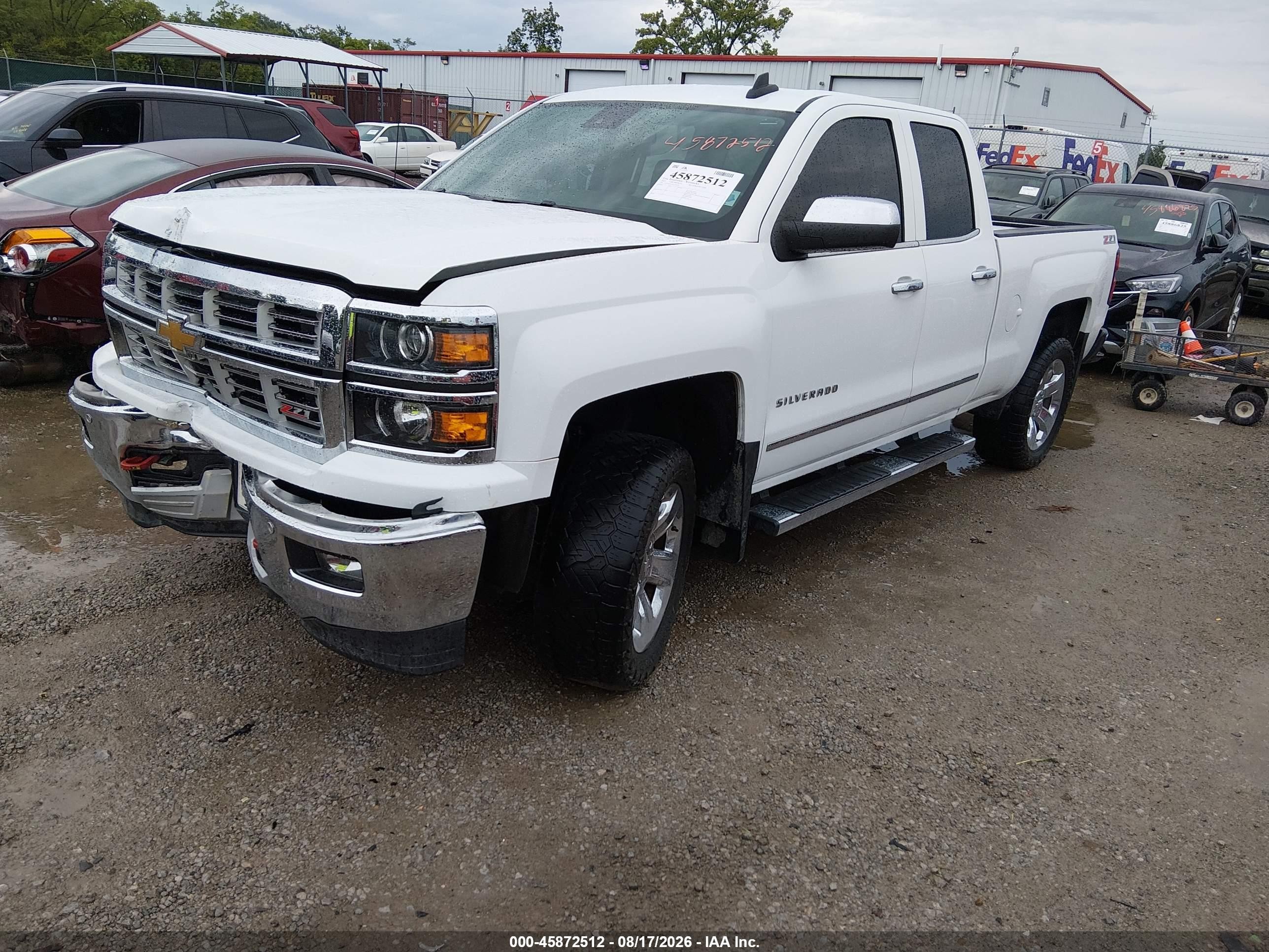 2015 Chevrolet Silverado 1500 Ltz White vin: 1GCVKSEC4FZ314351