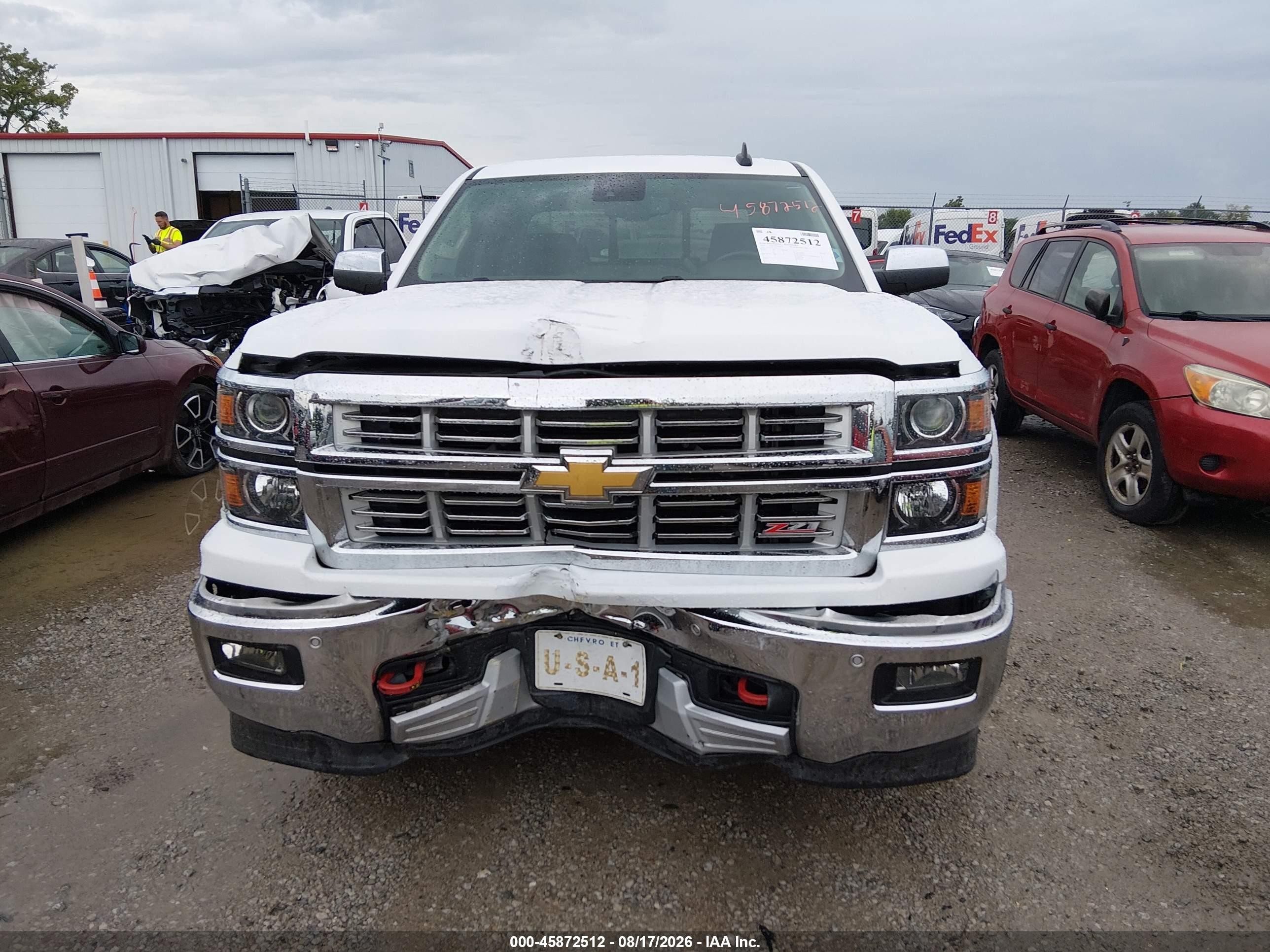 2015 Chevrolet Silverado 1500 Ltz White vin: 1GCVKSEC4FZ314351