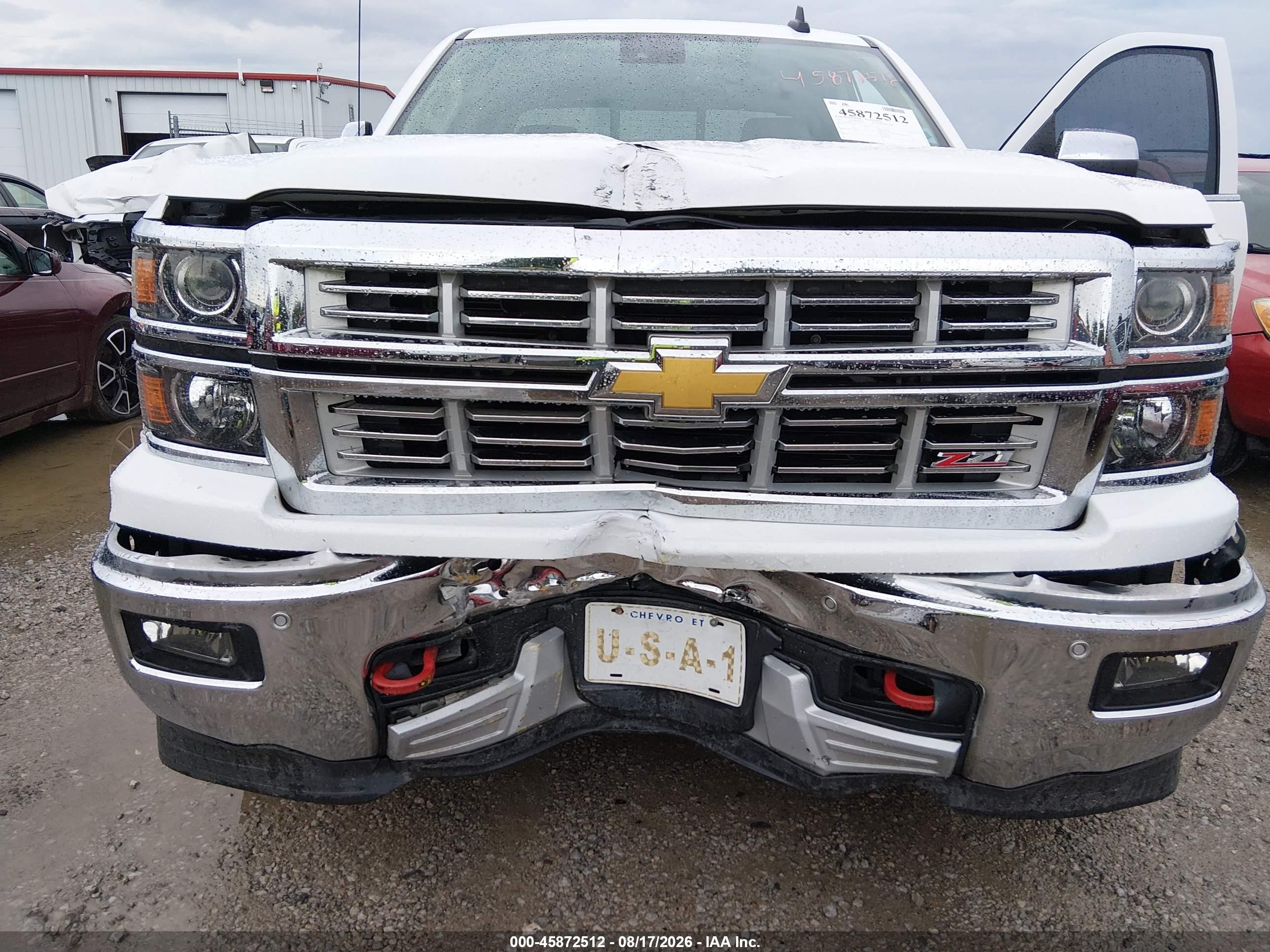 2015 Chevrolet Silverado 1500 Ltz White vin: 1GCVKSEC4FZ314351