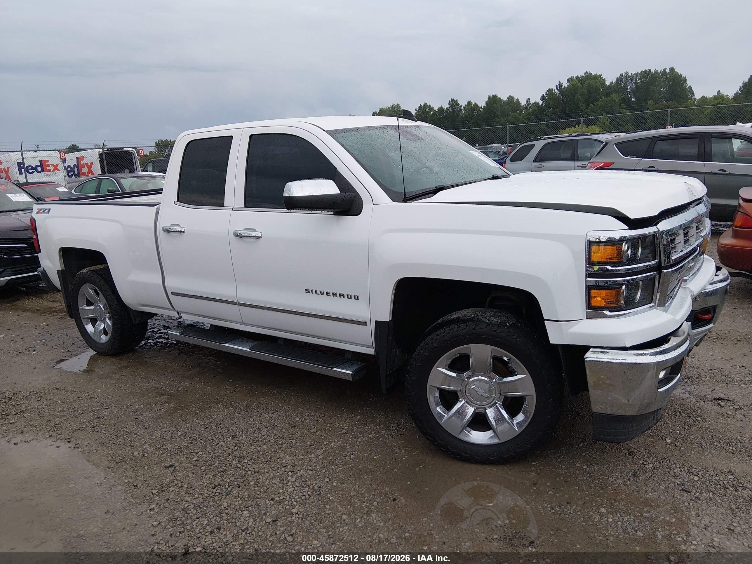 2015 Chevrolet Silverado 1500 Ltz White vin: 1GCVKSEC4FZ314351