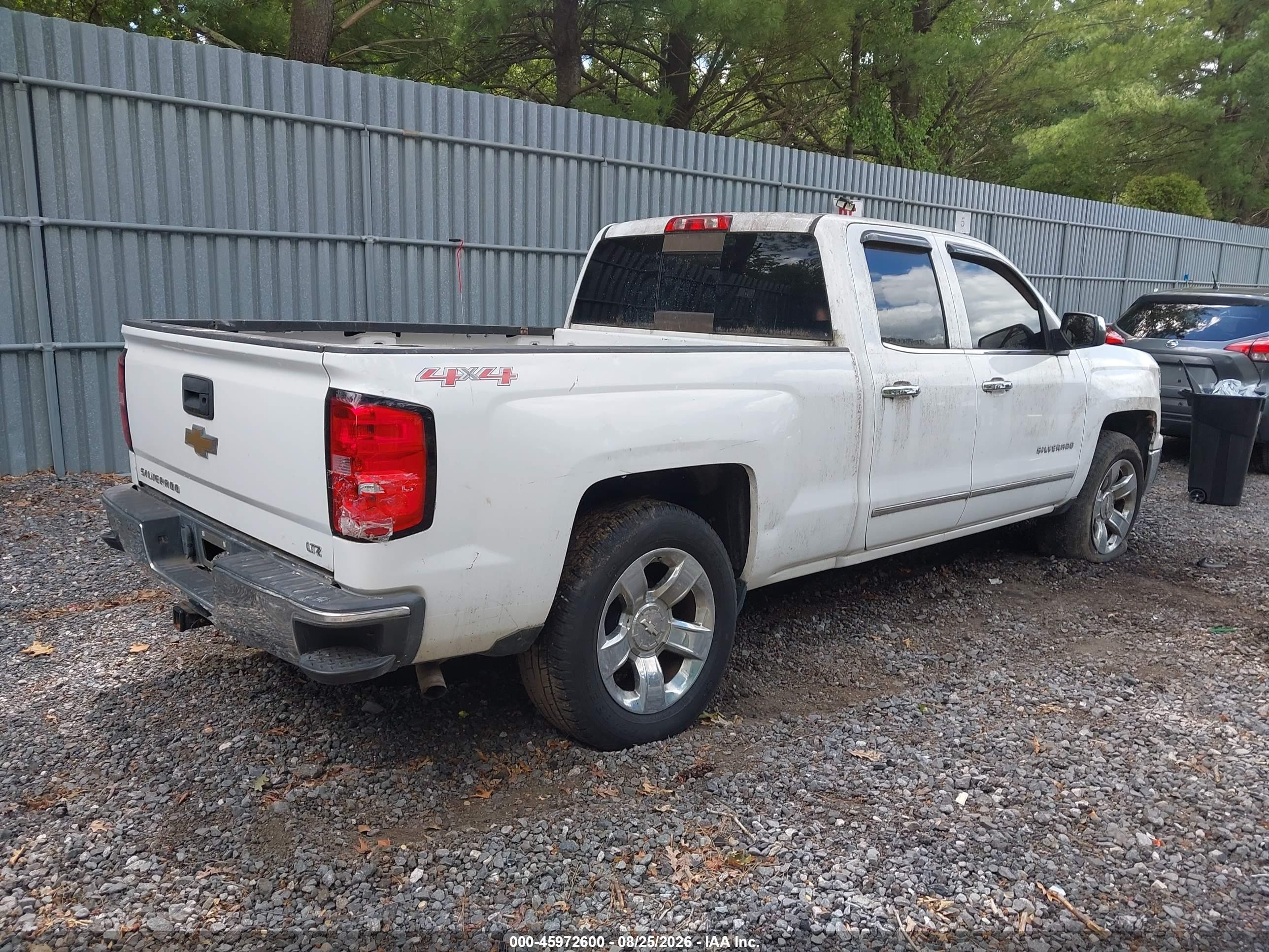 2015 Chevrolet Silverado 1500 Ltz White vin: 1GCVKSEC4FZ333479