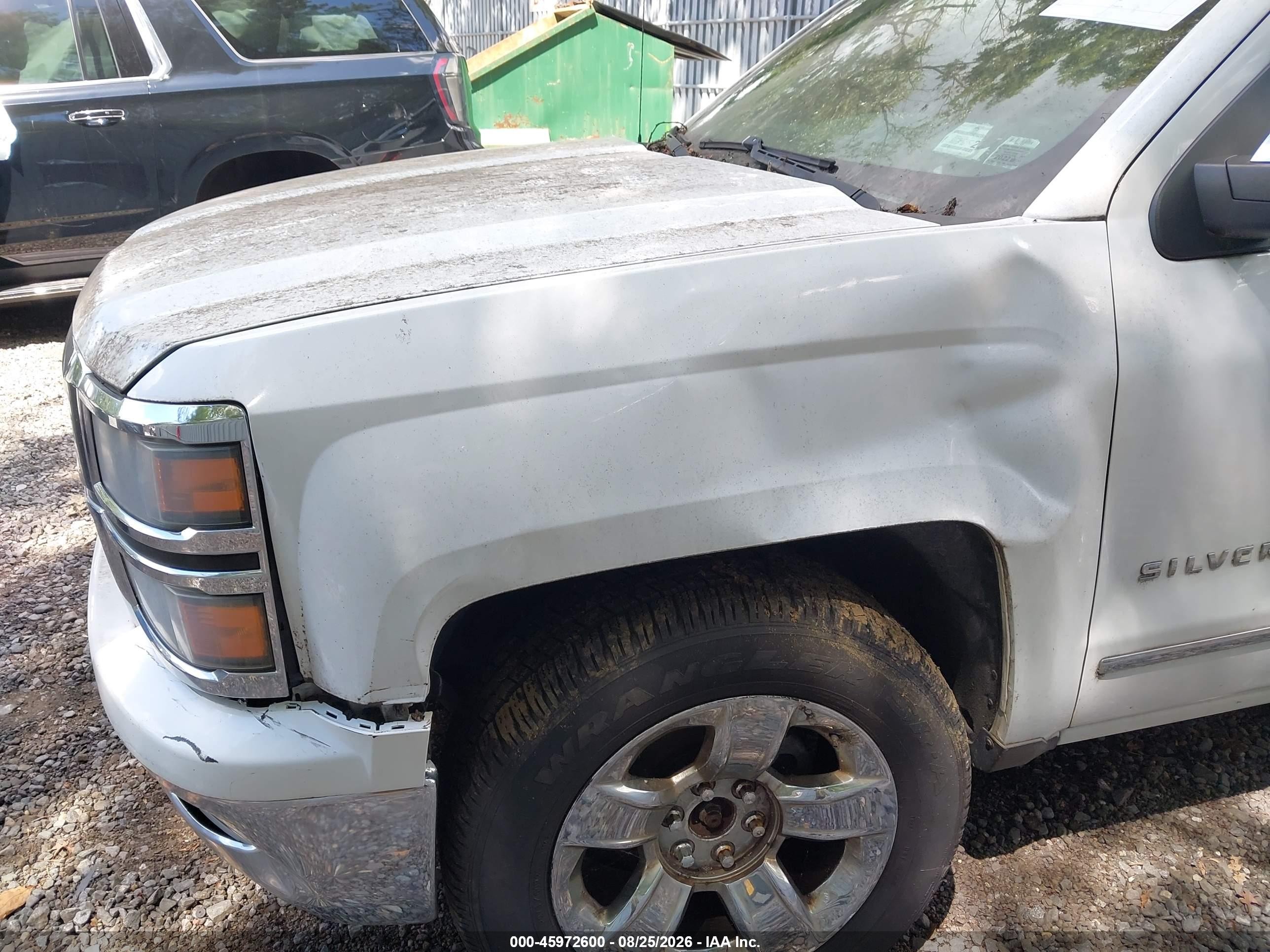 2015 Chevrolet Silverado 1500 Ltz White vin: 1GCVKSEC4FZ333479