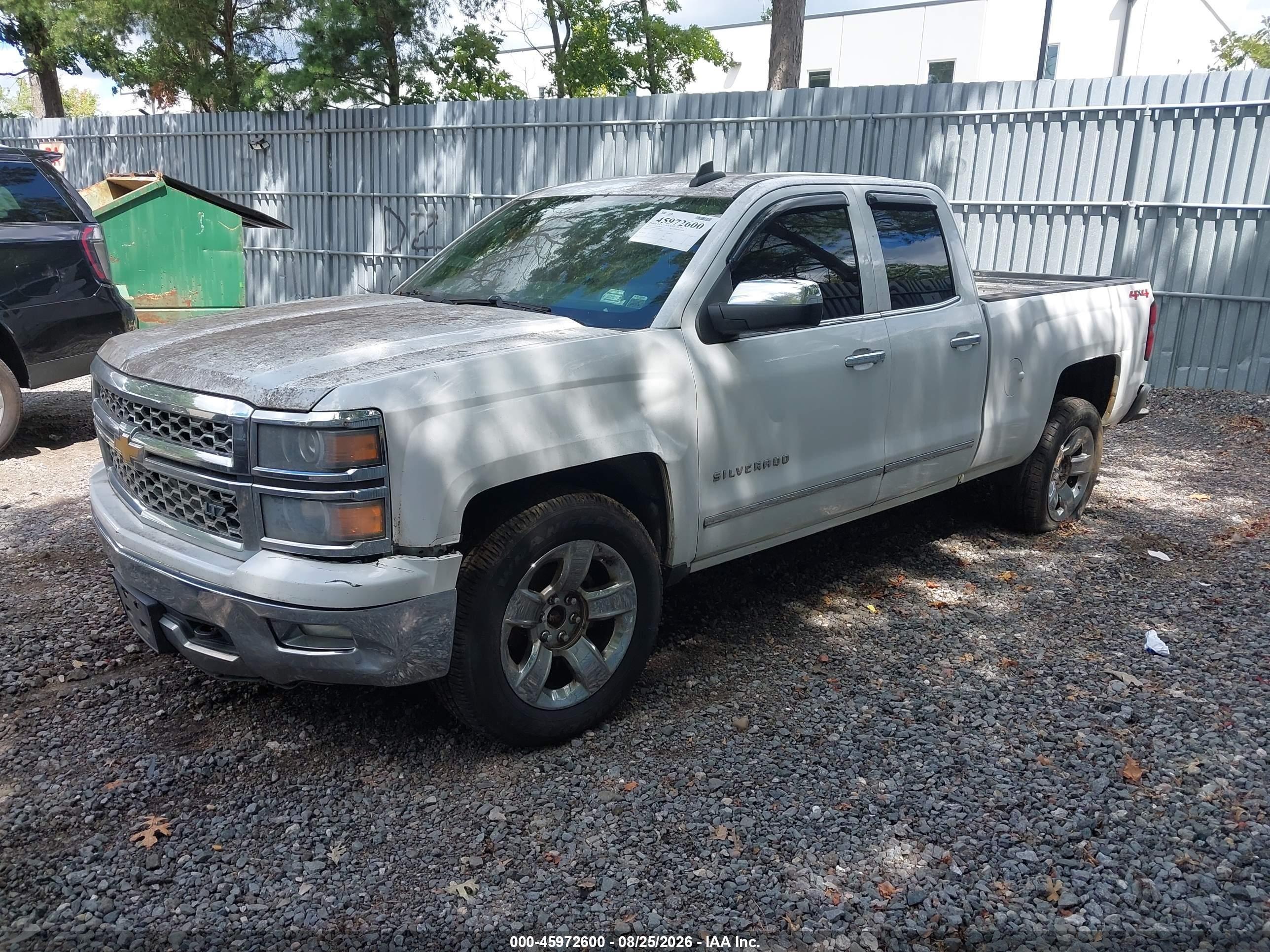 2015 Chevrolet Silverado 1500 Ltz White vin: 1GCVKSEC4FZ333479