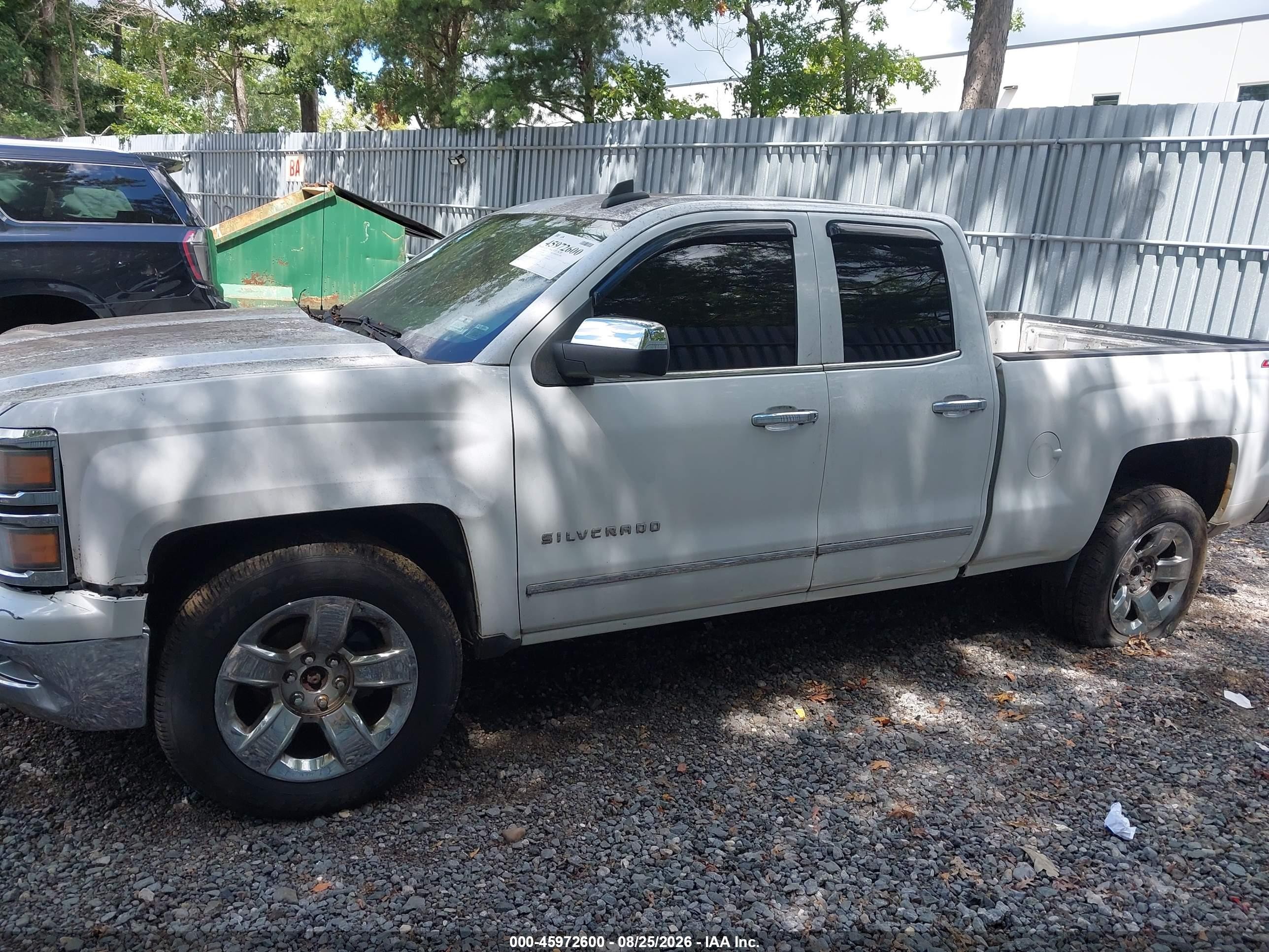 2015 Chevrolet Silverado 1500 Ltz White vin: 1GCVKSEC4FZ333479