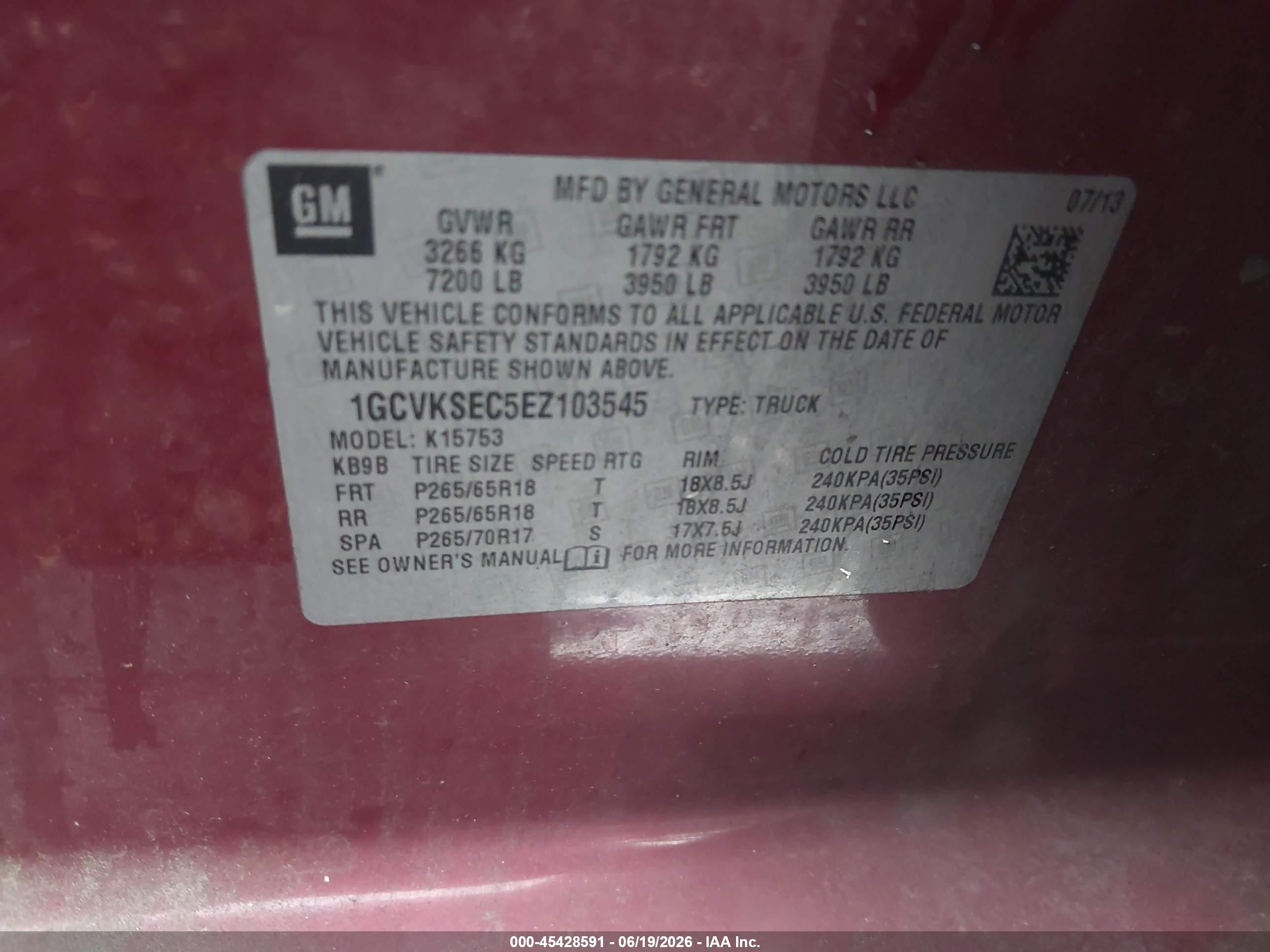 2014 Chevrolet Silverado 1500 Ltz Burgundy vin: 1GCVKSEC5EZ103545