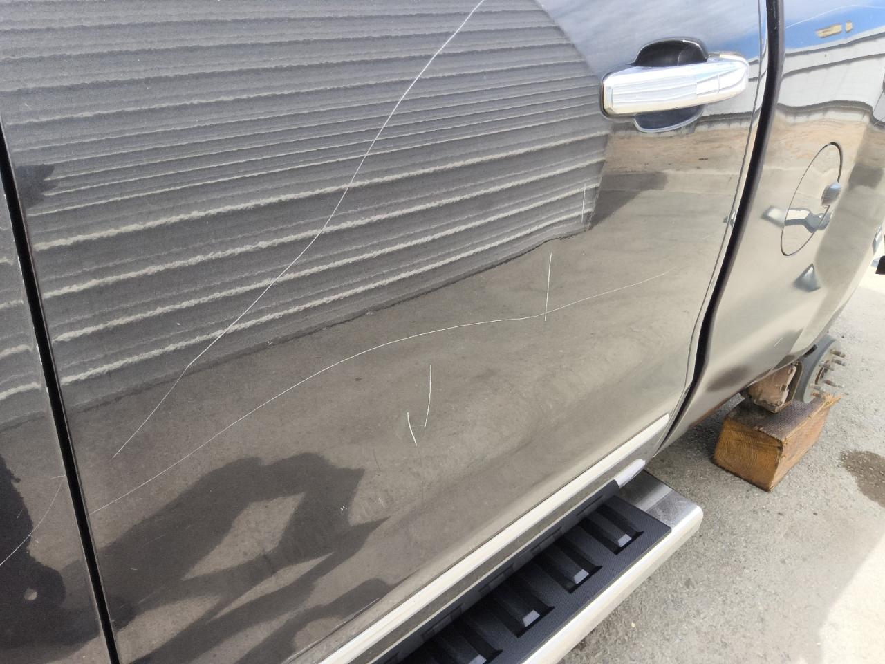 2014 Chevrolet Silverado K1500 Ltz Charcoal vin: 1GCVKSEC7EZ124493 Damage: Left Rear Door, Dent(S) W/ Paint Dmg, > 12 Inches