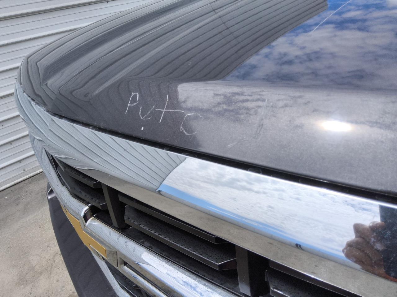 2014 Chevrolet Silverado K1500 Ltz Charcoal vin: 1GCVKSEC7EZ124493 Damage: Hood, Heavy Scratch, 7 To 8 Inches