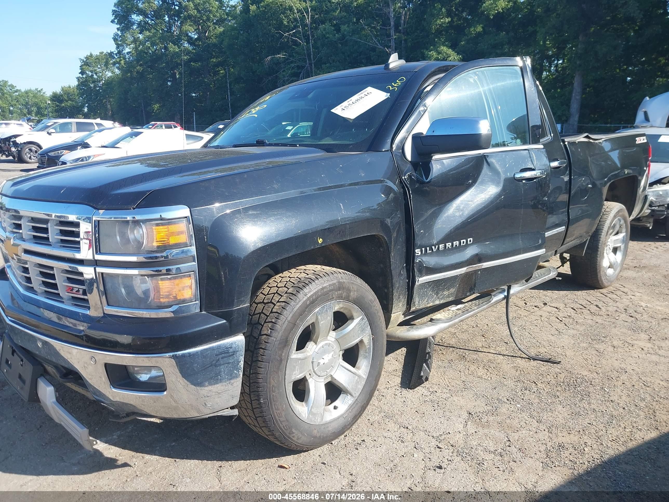 2015 Chevrolet Silverado 1500 Ltz Black vin: 1GCVKSEC7FZ264903