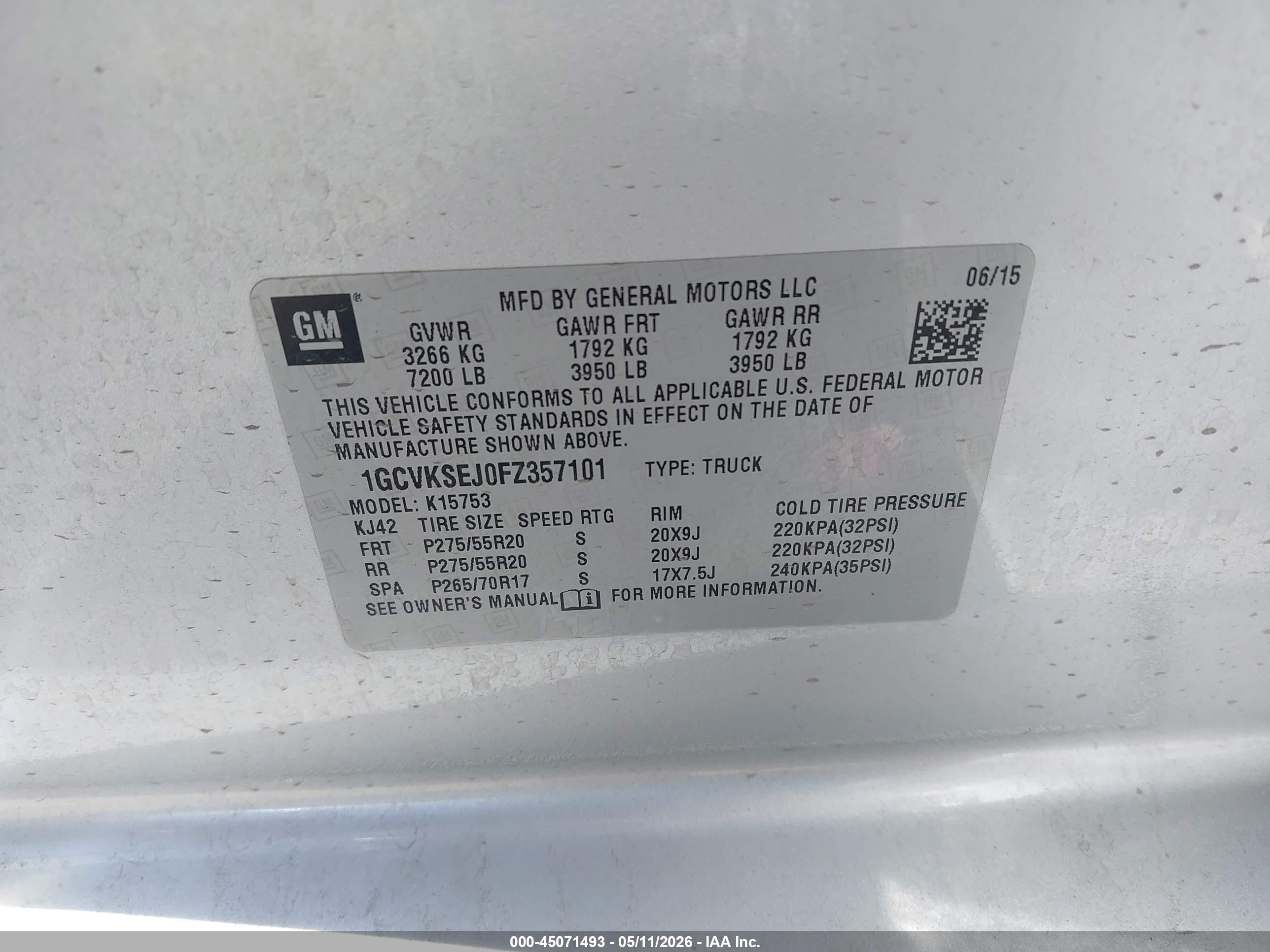 2015 Chevrolet Silverado 1500 2lz Silver vin: 1GCVKSEJ0FZ357101