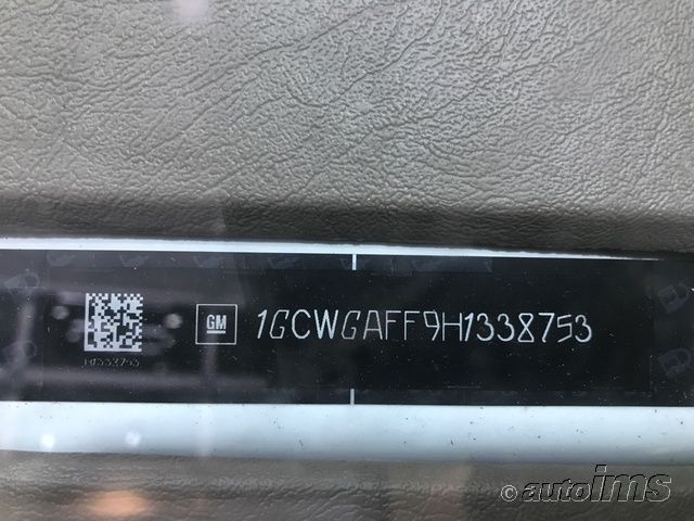 2017 Chevrolet Express Cargo Van Unknown vin: 1GCWGAFF9H1338753