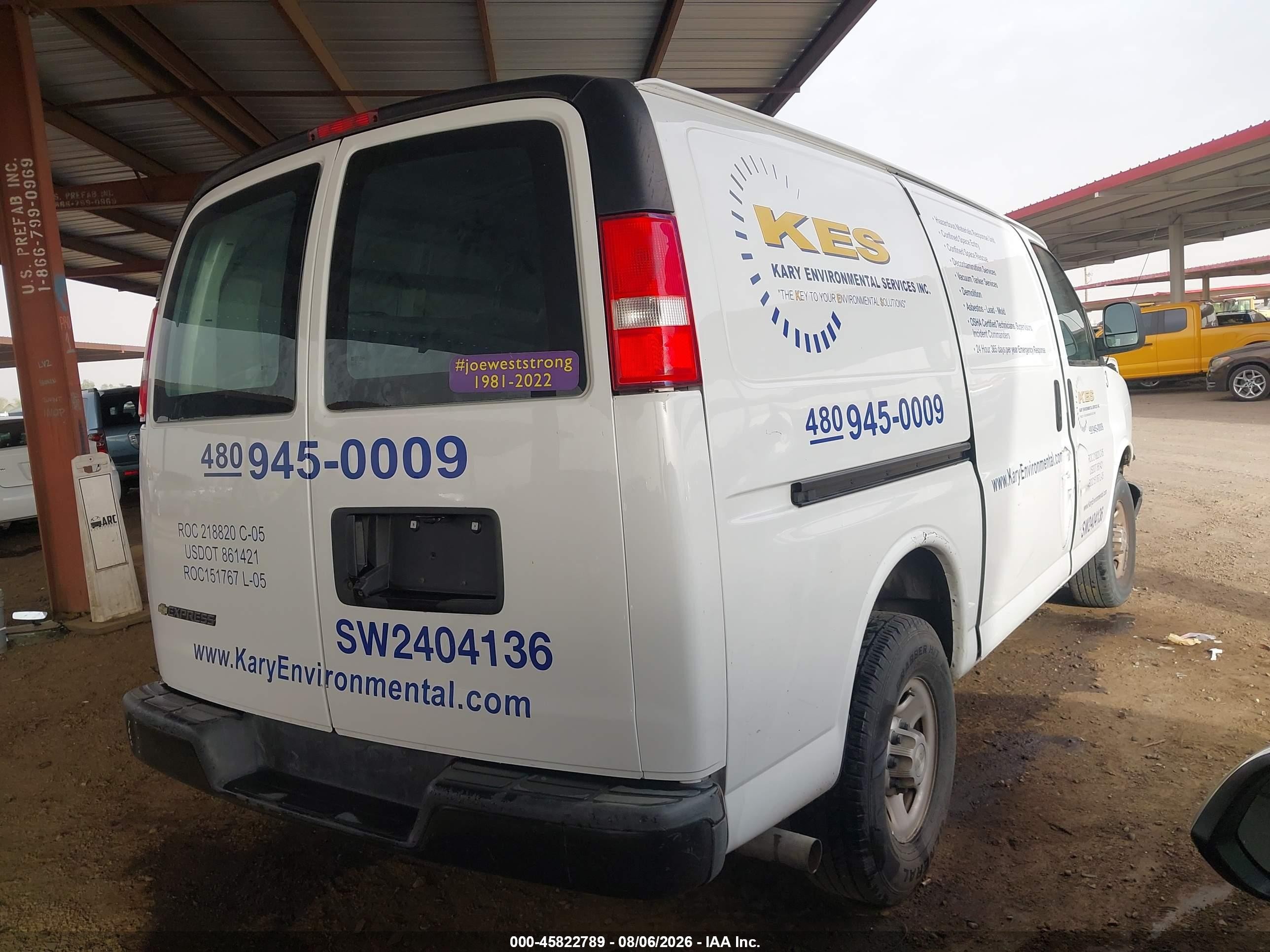 2022 Chevrolet Express Cargo Rwd 2500 Regular Wheelbase Wt White vin: 1GCWGAFP2N1202324
