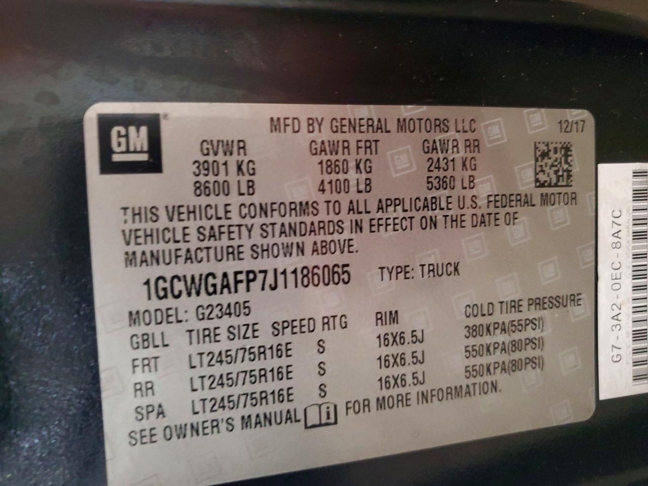 2018 Chevrolet Express G2500 Black vin: 1GCWGAFP7J1186065