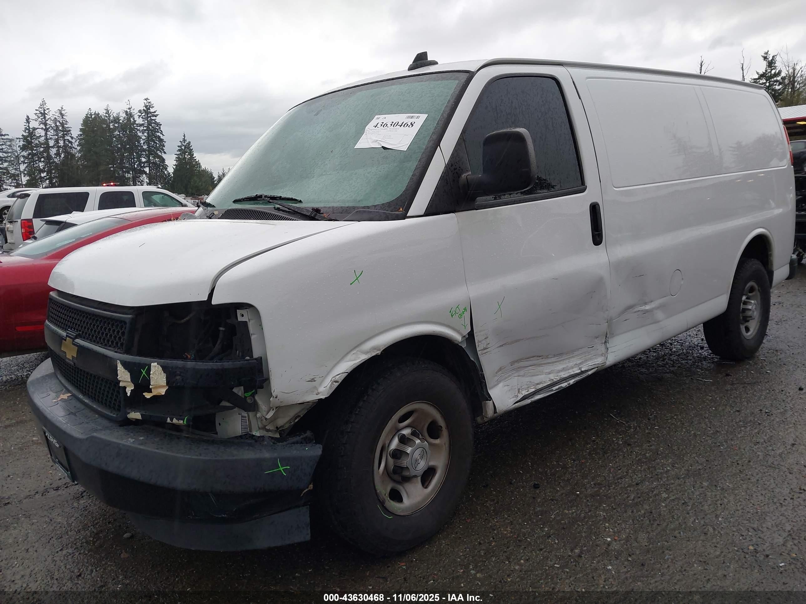 2018 Chevrolet Express 2500 Work Van White vin: 1GCWGAFPXJ1166182