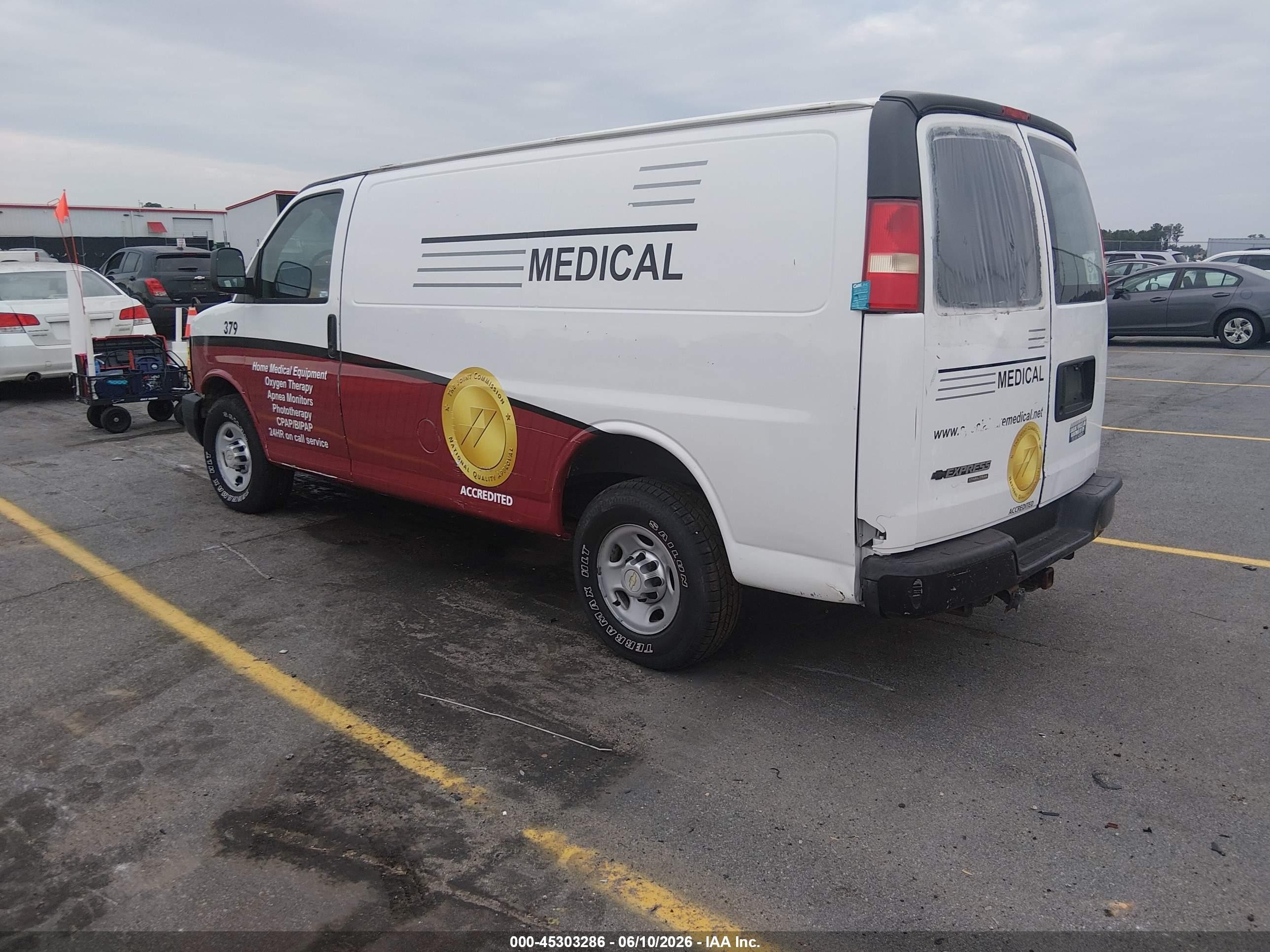 2013 Chevrolet Express 2500 Work Van White vin: 1GCWGFBA2D1112622