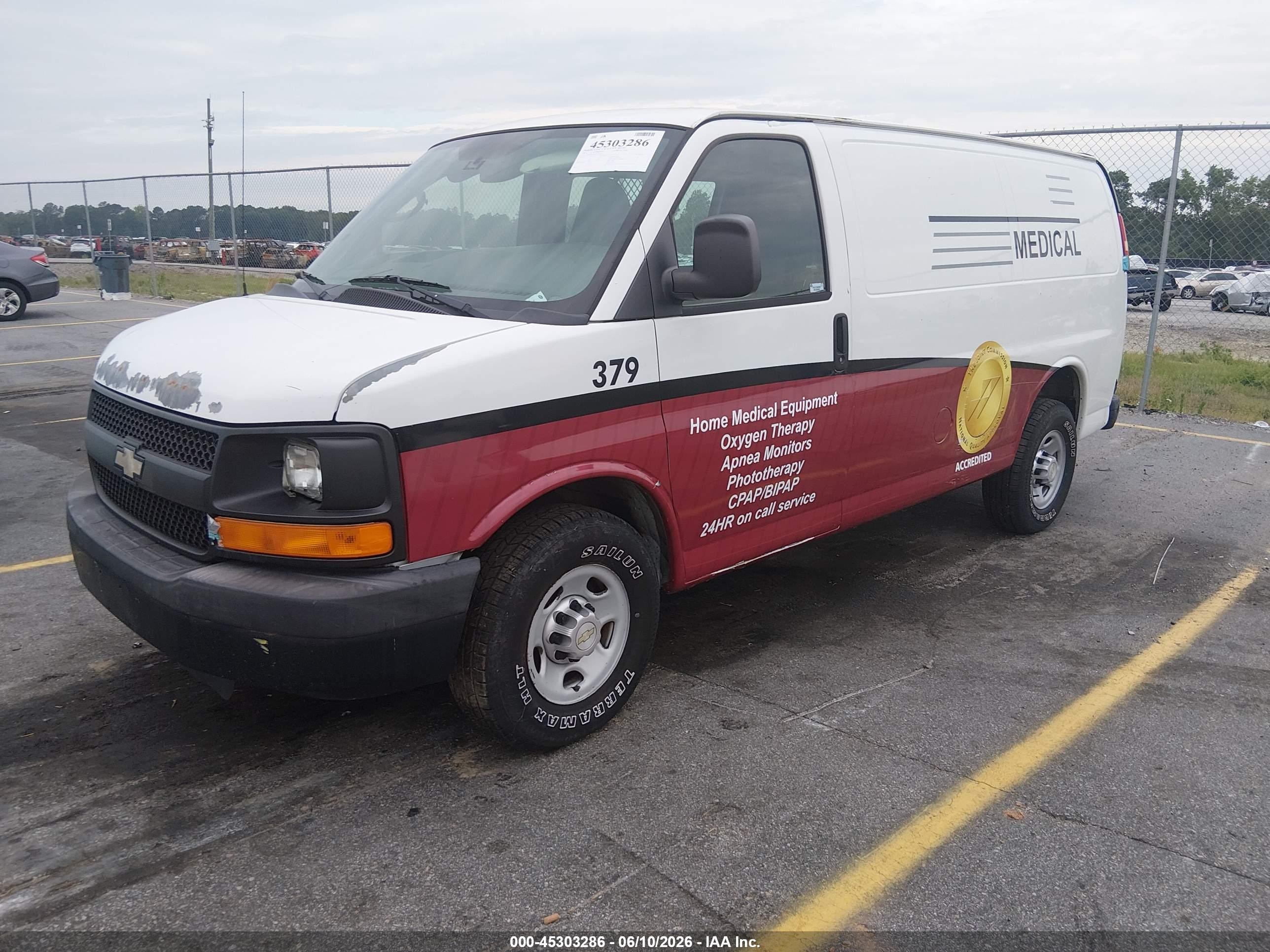 2013 Chevrolet Express 2500 Work Van White vin: 1GCWGFBA2D1112622