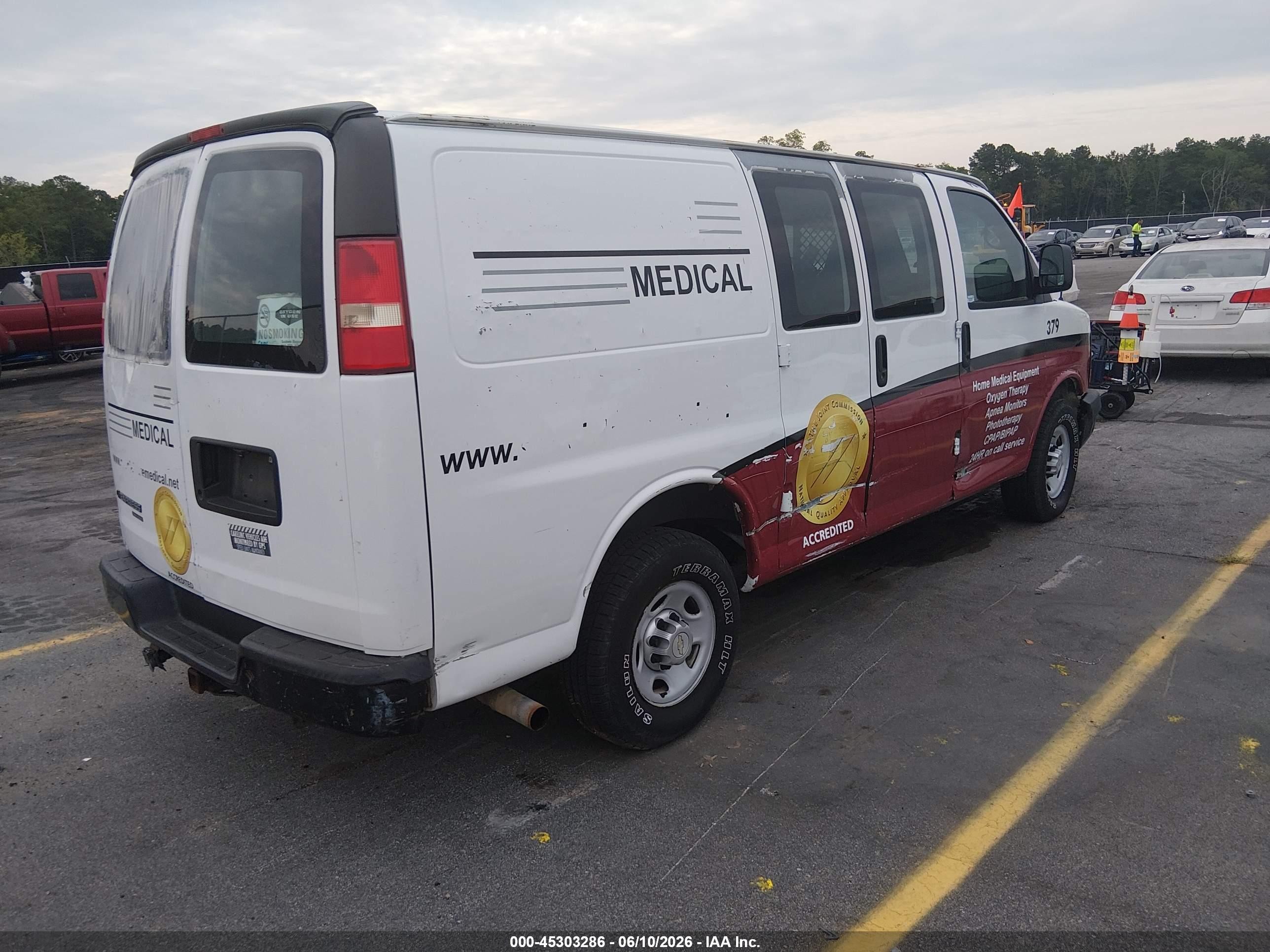 2013 Chevrolet Express 2500 Work Van White vin: 1GCWGFBA2D1112622
