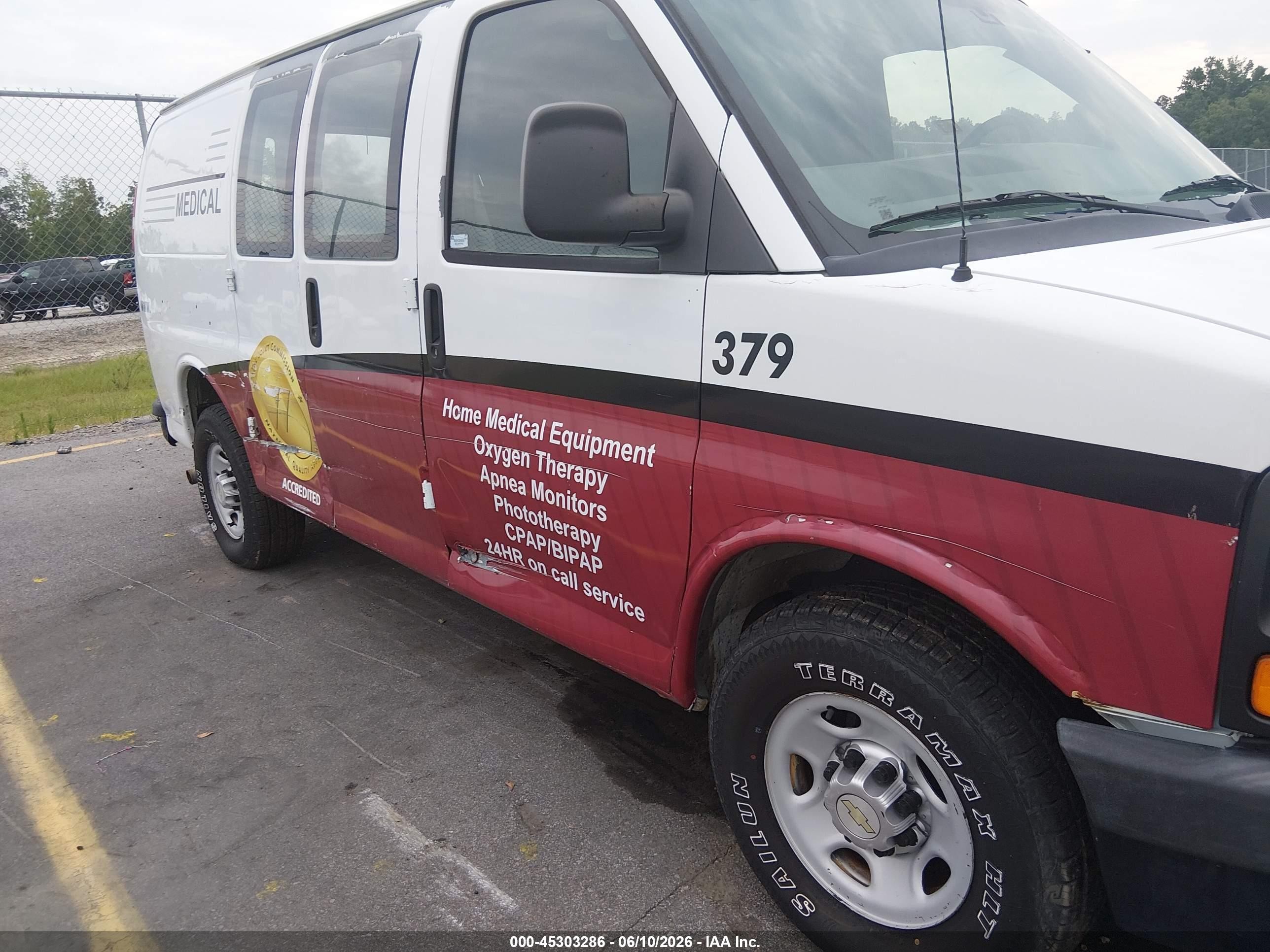 2013 Chevrolet Express 2500 Work Van White vin: 1GCWGFBA2D1112622