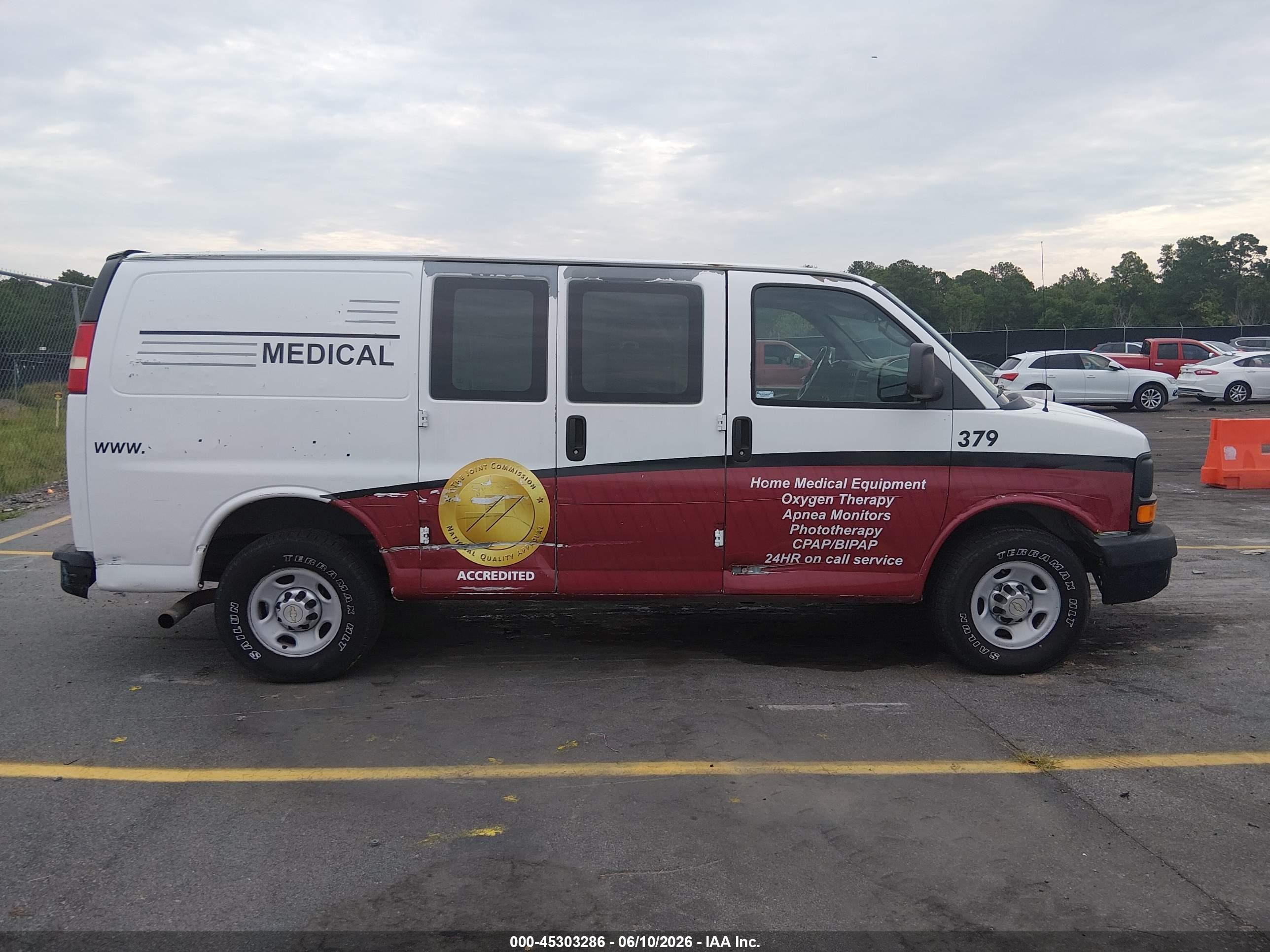 2013 Chevrolet Express 2500 Work Van White vin: 1GCWGFBA2D1112622
