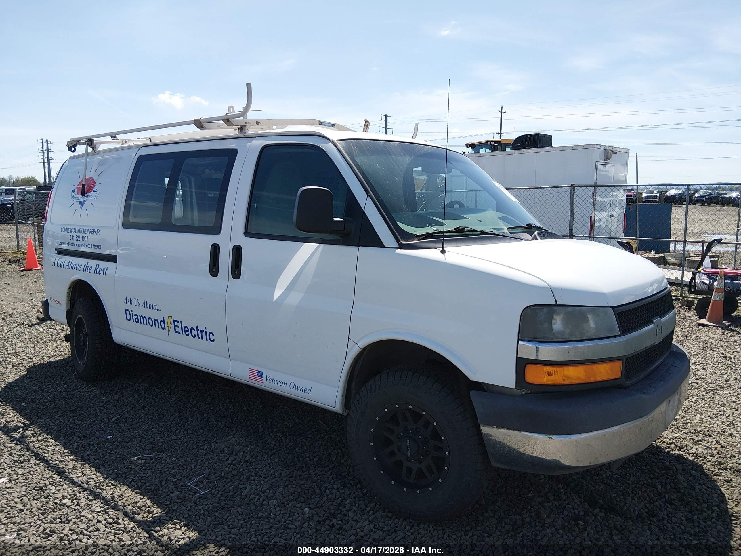 2013 Chevrolet Express 2500 Work Van White vin: 1GCWGFBA4D1101542