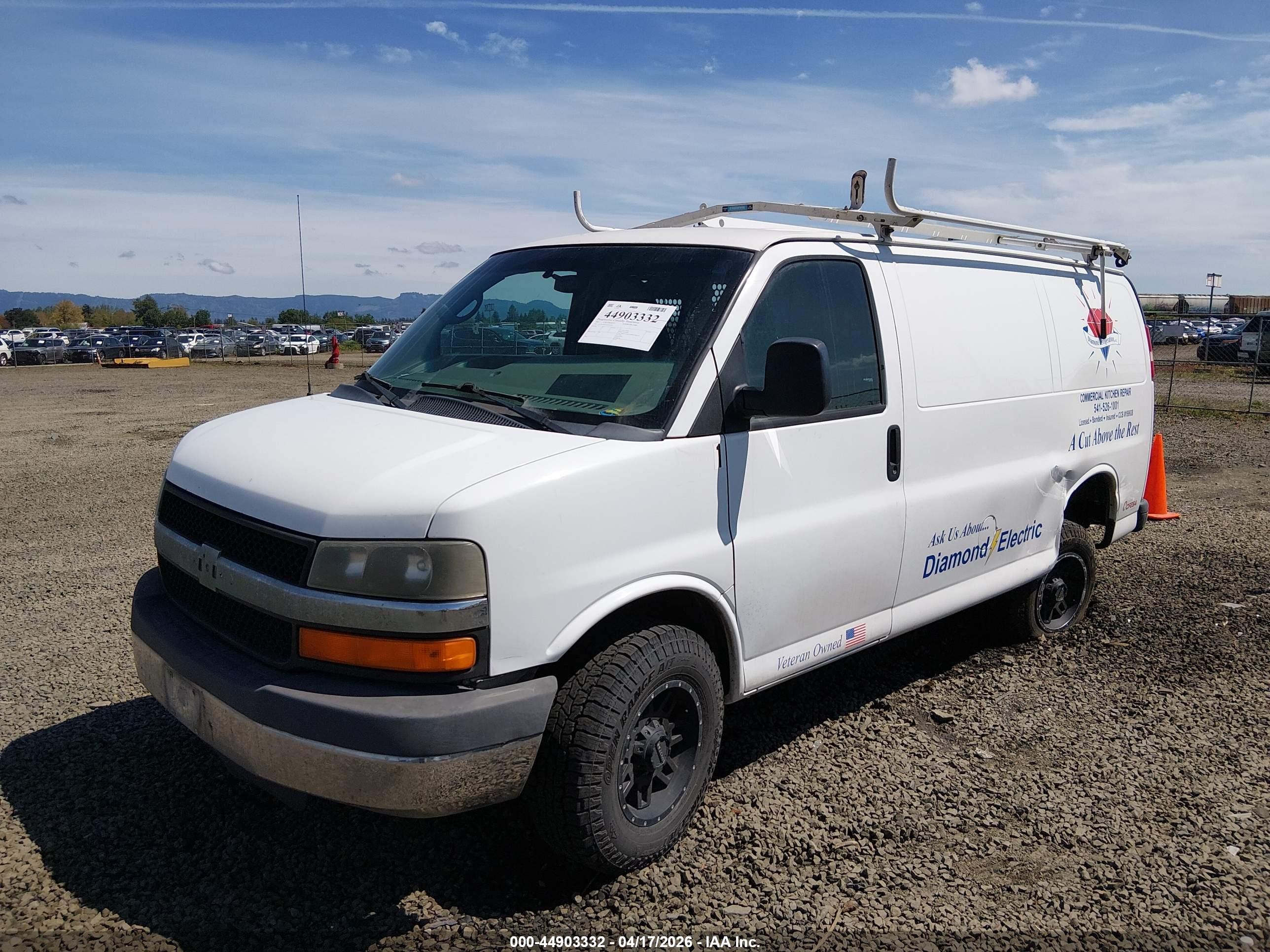 2013 Chevrolet Express 2500 Work Van White vin: 1GCWGFBA4D1101542