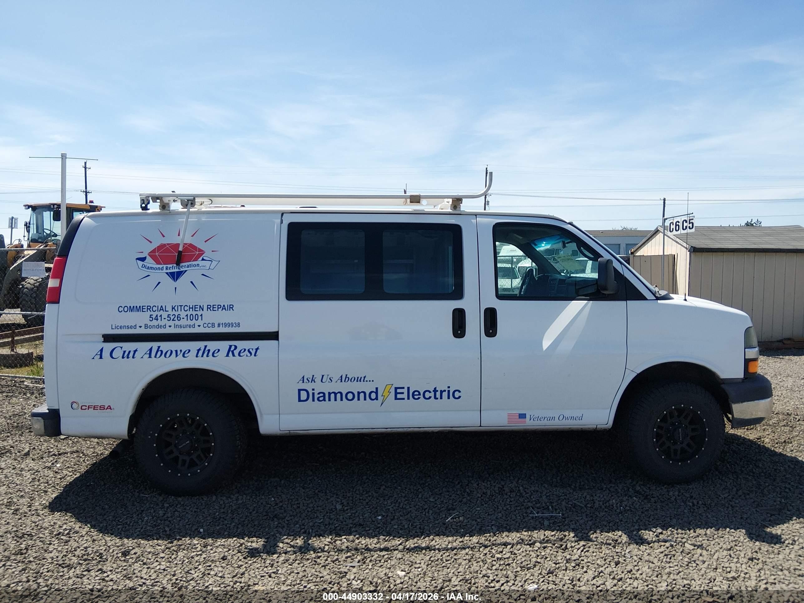 2013 Chevrolet Express 2500 Work Van White vin: 1GCWGFBA4D1101542