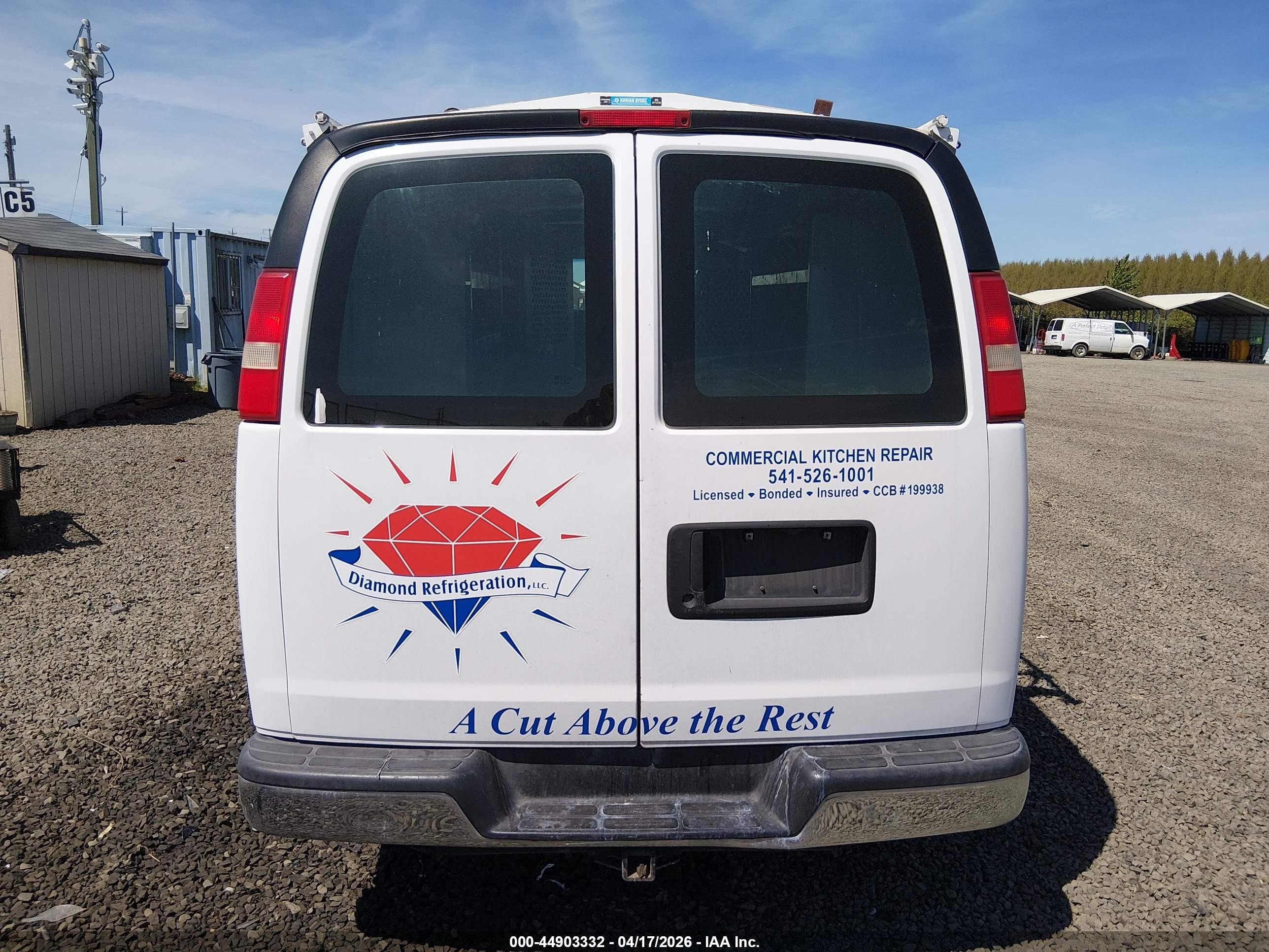 2013 Chevrolet Express 2500 Work Van White vin: 1GCWGFBA4D1101542